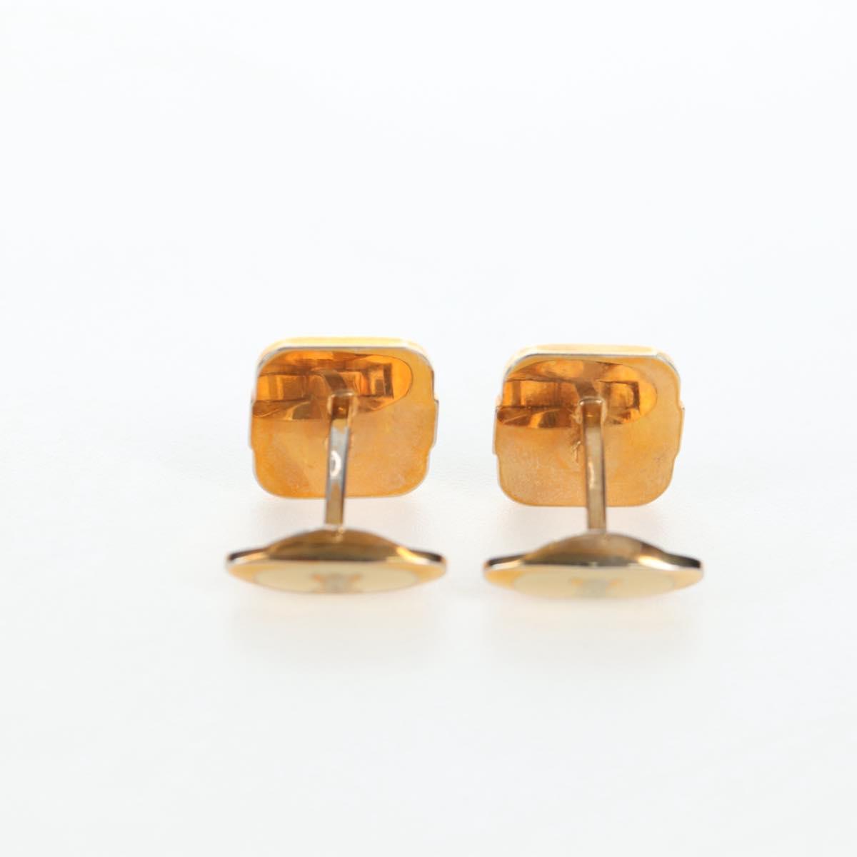 CELINE Nek Tie Pin Cuffs metal 4 Set Gold Tone Auth BA13869
