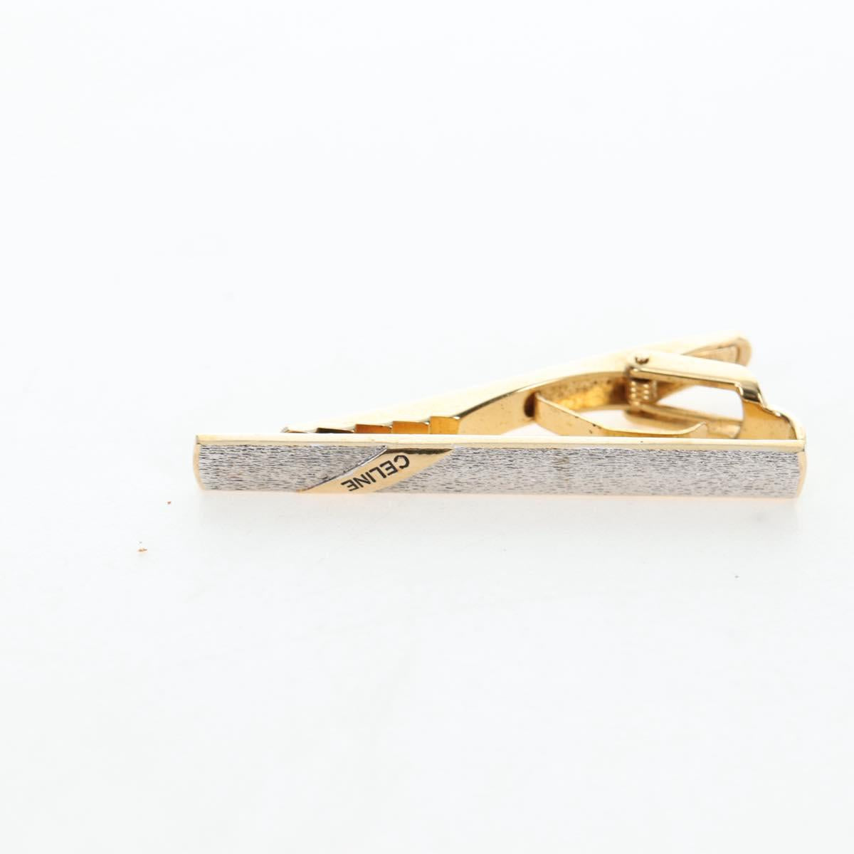 CELINE Nek Tie Pin Cuffs metal 12 Set Gold Tone Auth BA13870