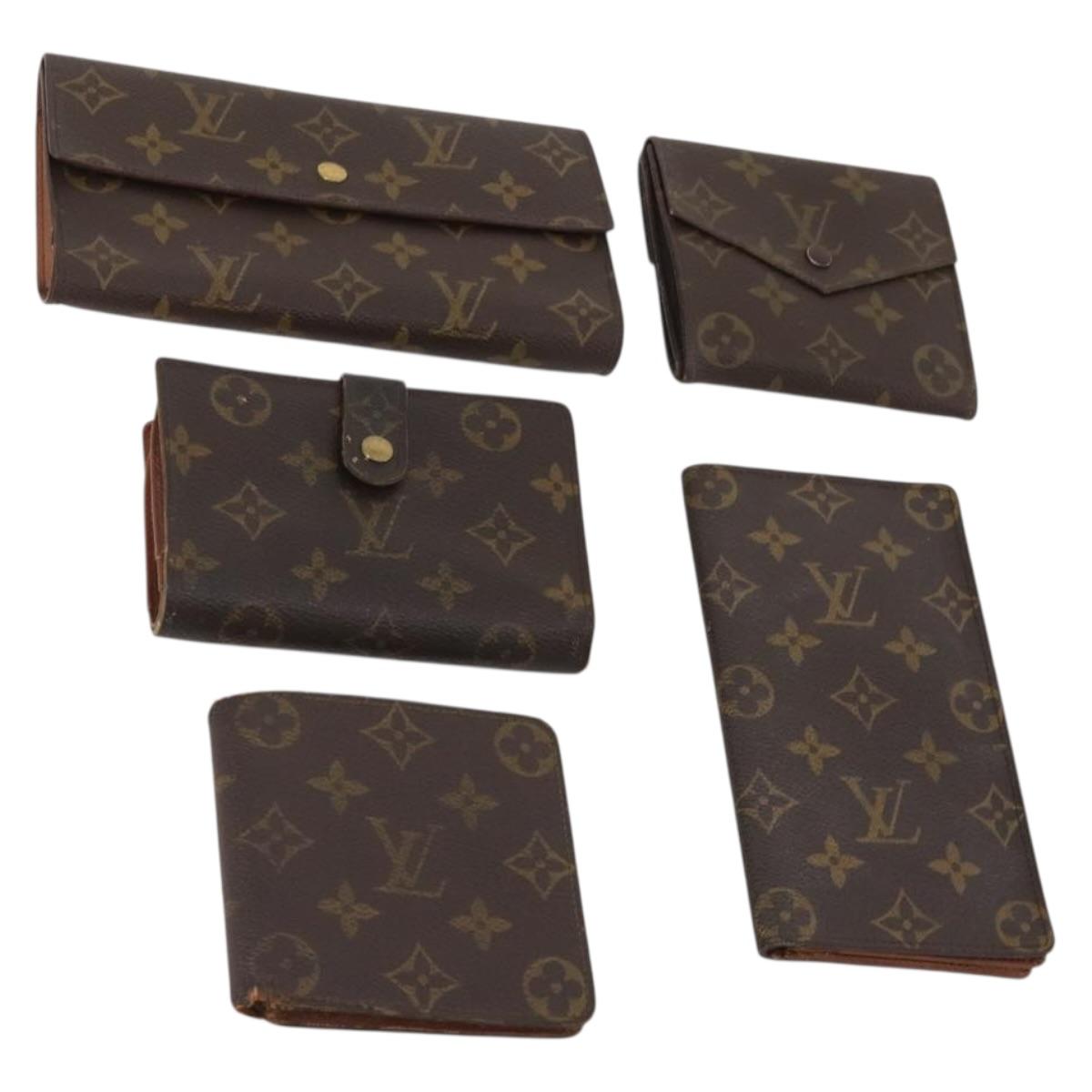 LOUIS VUITTON Monogram Wallet 5 Set LV Auth BA13873