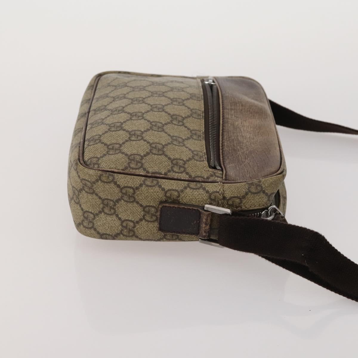 GUCCI GG Supreme Shoulder Bag PVC Nylon 4 Set Black Beige Auth BA13882