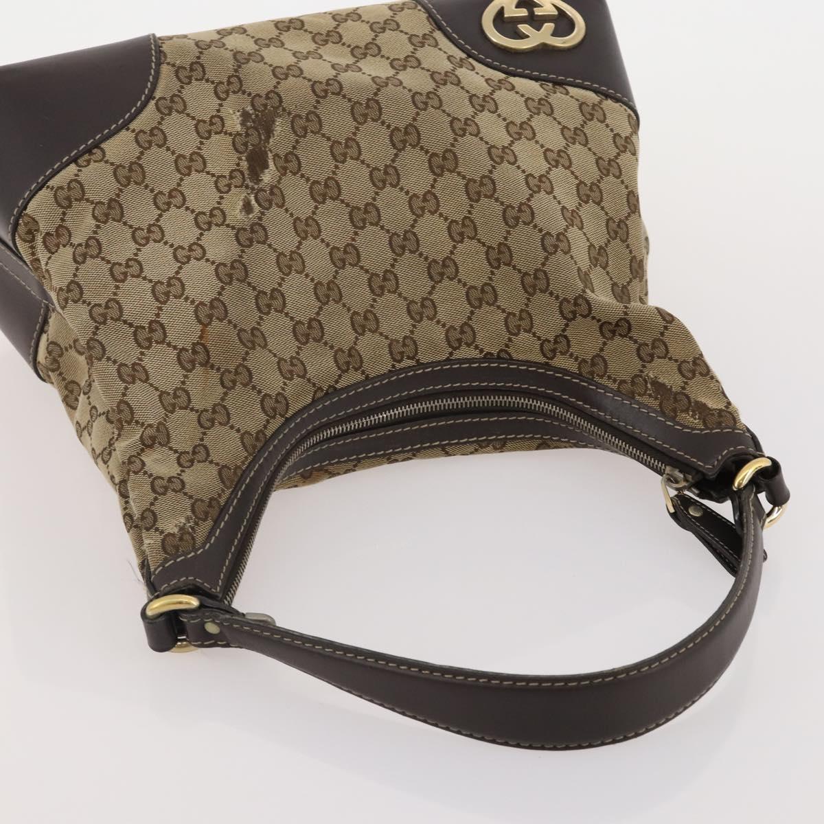GUCCI GG Supreme Shoulder Bag PVC Nylon 4 Set Black Beige Auth BA13882