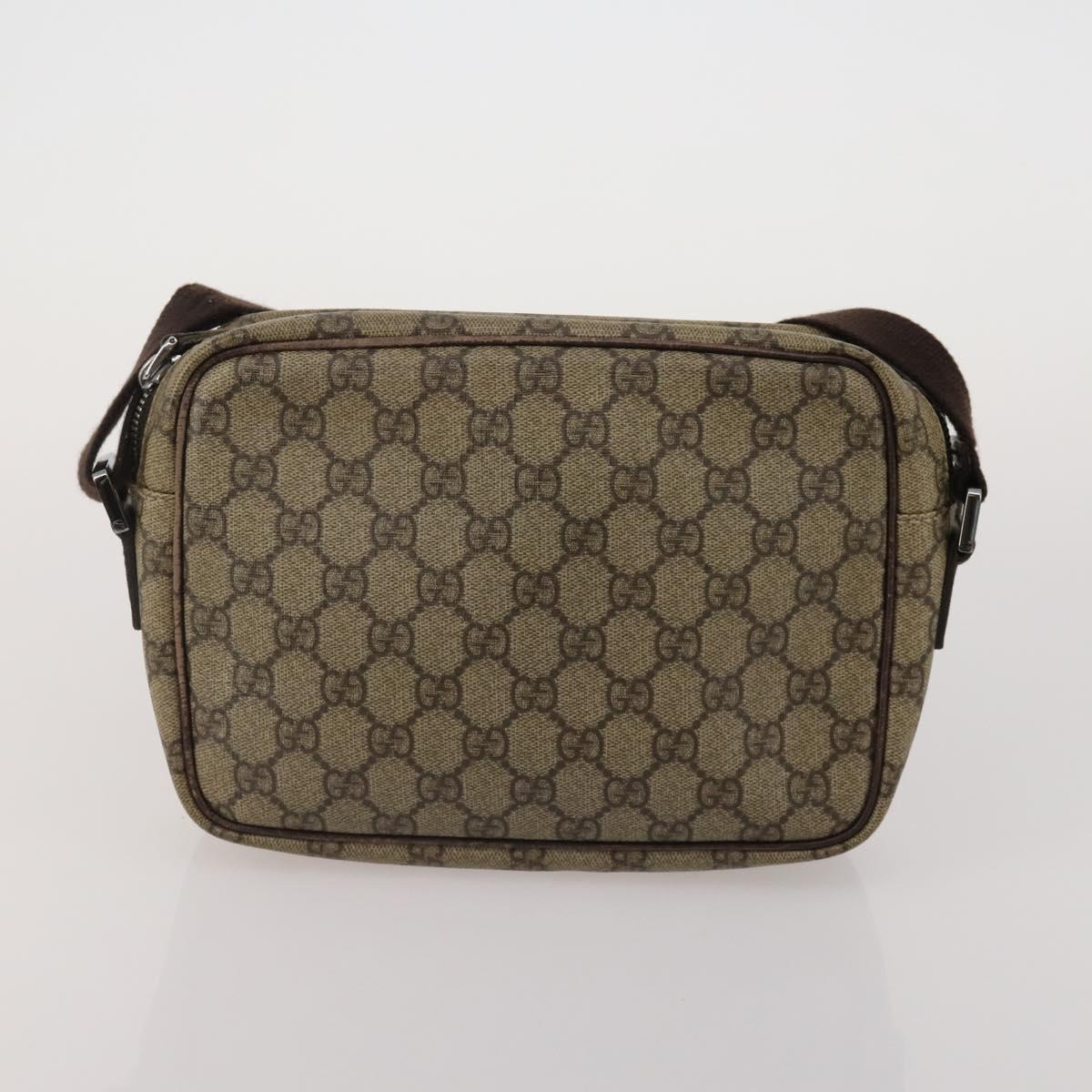 GUCCI GG Supreme Shoulder Bag PVC Nylon 4 Set Black Beige Auth BA13882