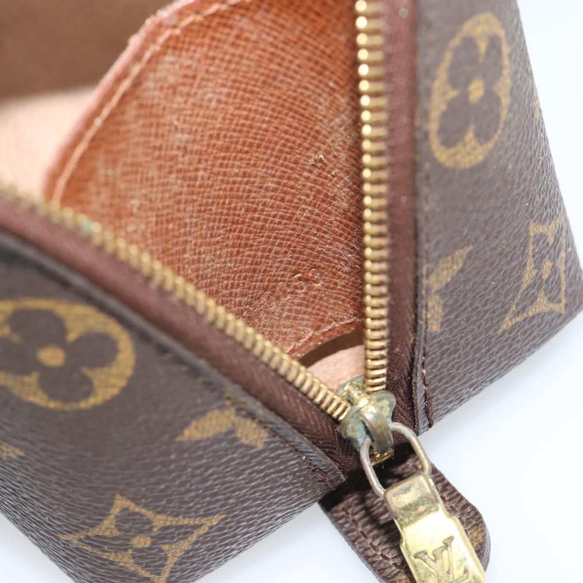 LOUIS VUITTON Monogram Trousse Demi Ronde Cosmetic Pouch M47520 LV Auth BA13889