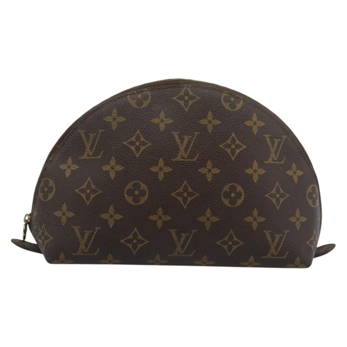 LOUIS VUITTON Monogram Trousse Demi Ronde Cosmetic Pouch M47520 LV Auth BA13889
