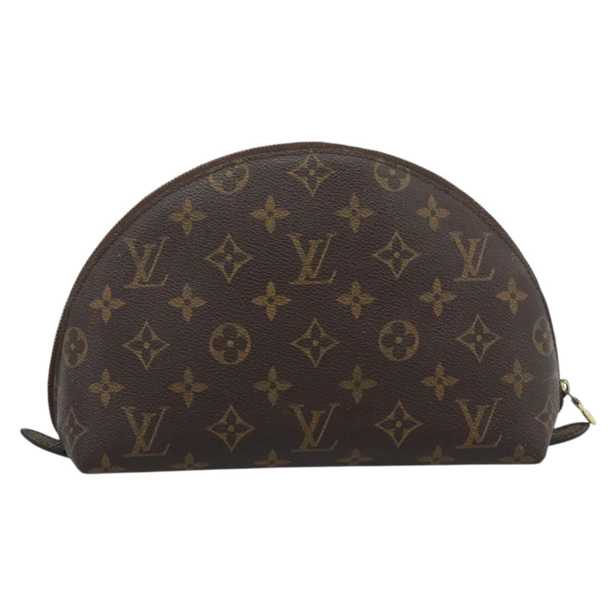 LOUIS VUITTON Monogram Trousse Demi Ronde Cosmetic Pouch M47520 LV Auth BA13889