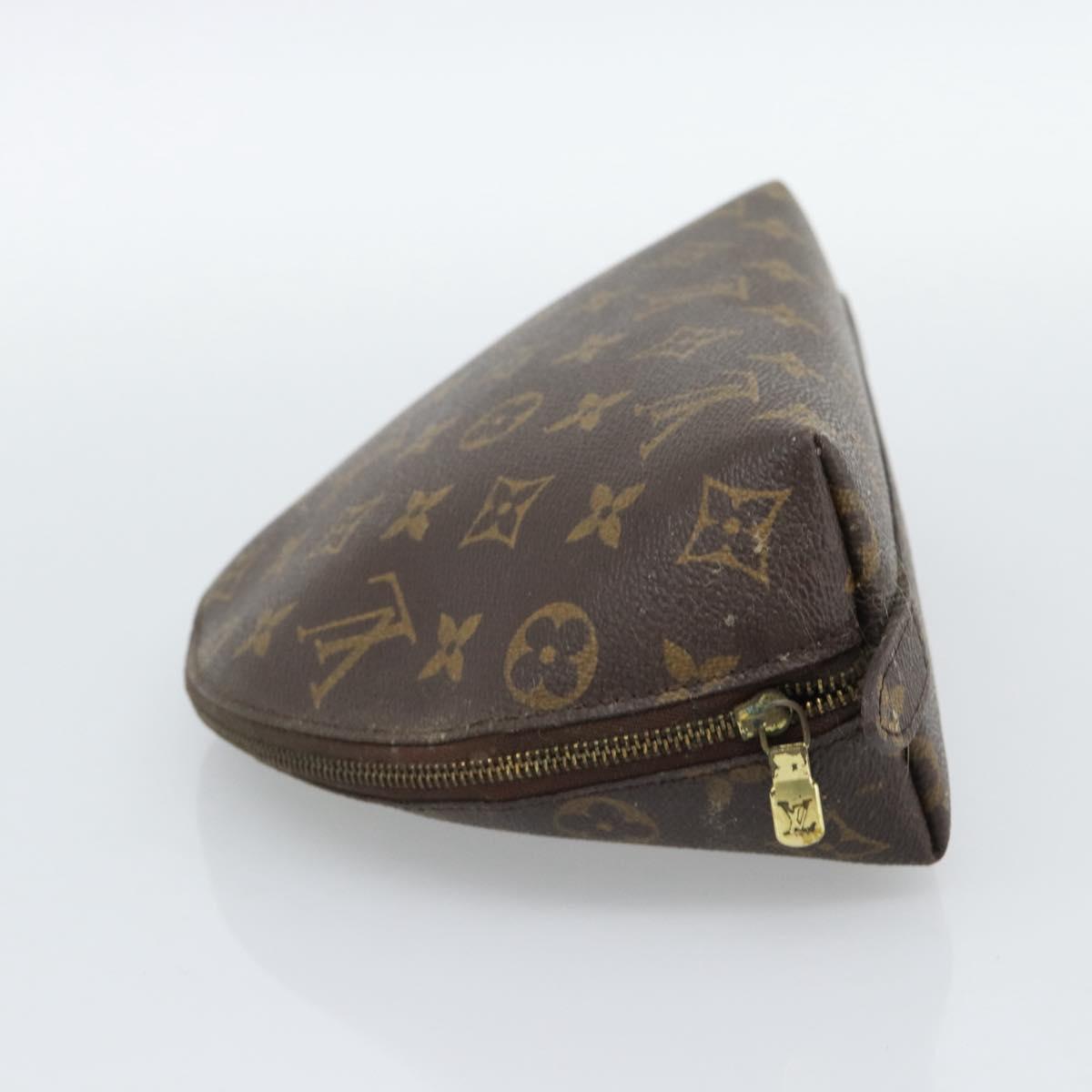 LOUIS VUITTON Monogram Trousse Demi Ronde Cosmetic Pouch M47520 LV Auth BA13889