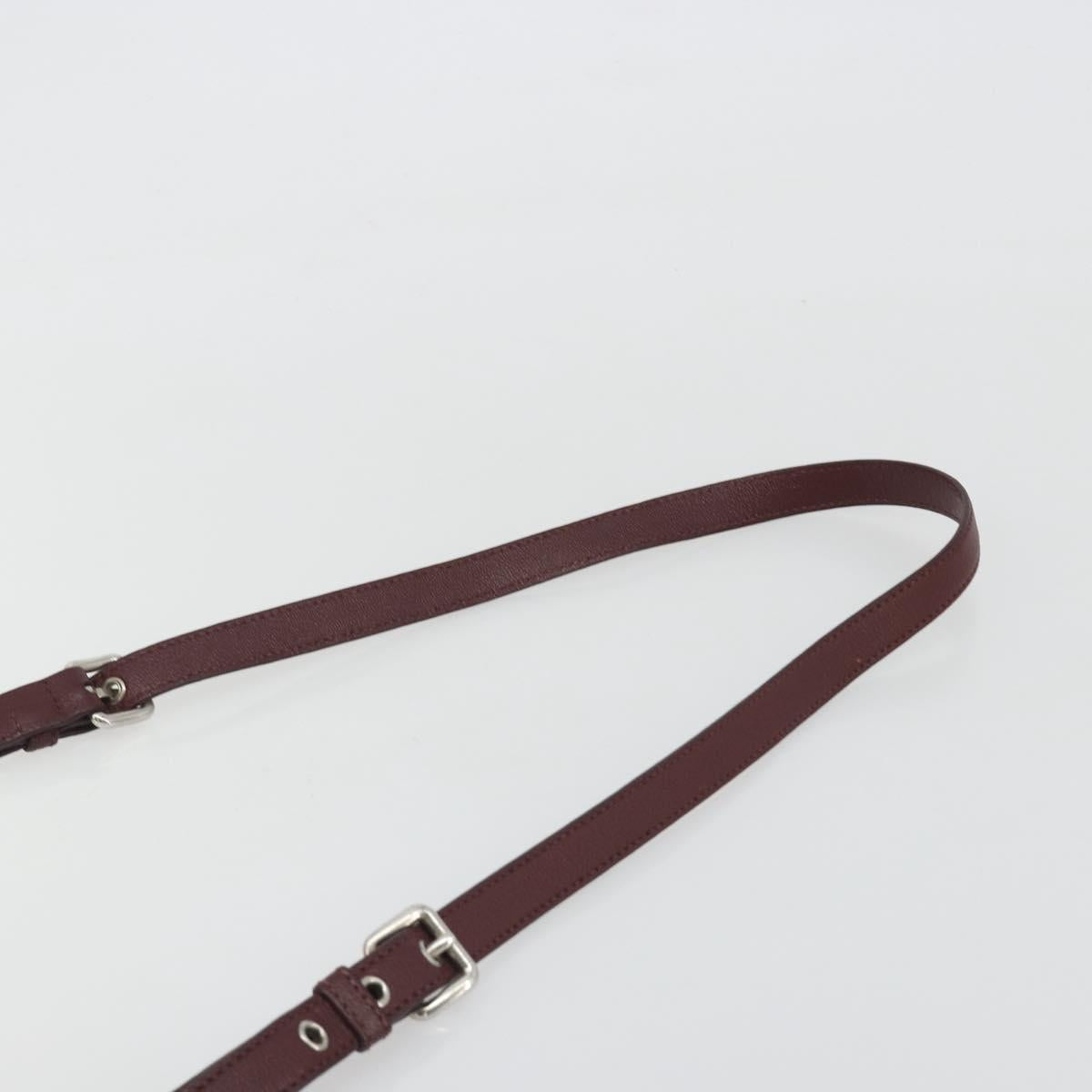 Miu Miu Shoulder Bag Leather Bordeaux Silver Auth BA13896A