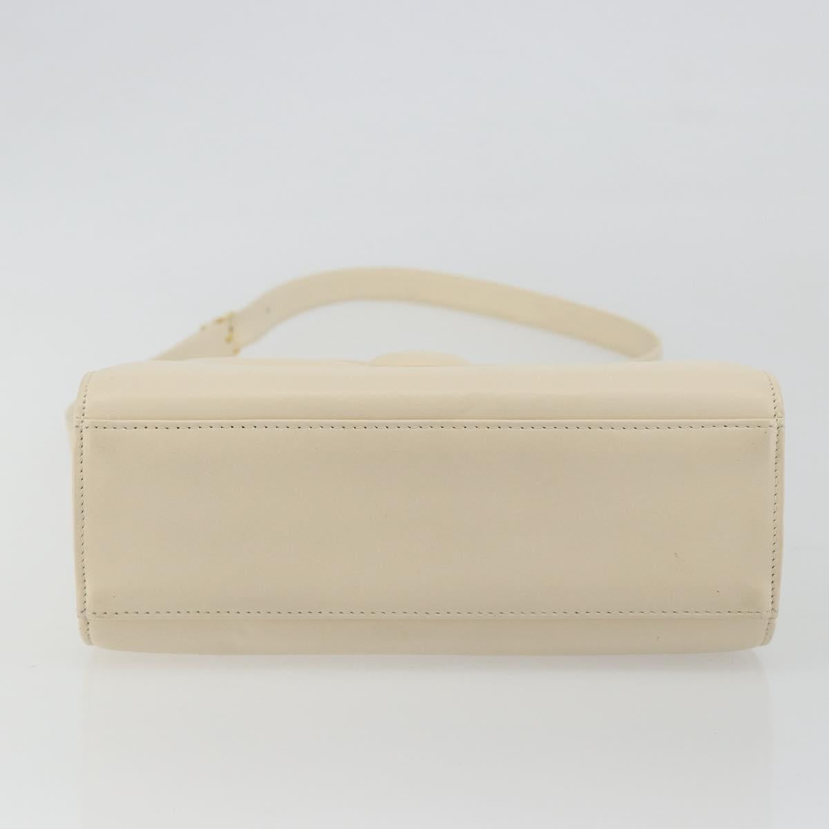GIVENCHY Hand Bag Leather 2way Ivory Auth BA13897A