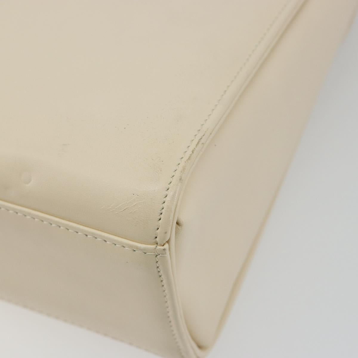 GIVENCHY Hand Bag Leather 2way Ivory Auth BA13897A