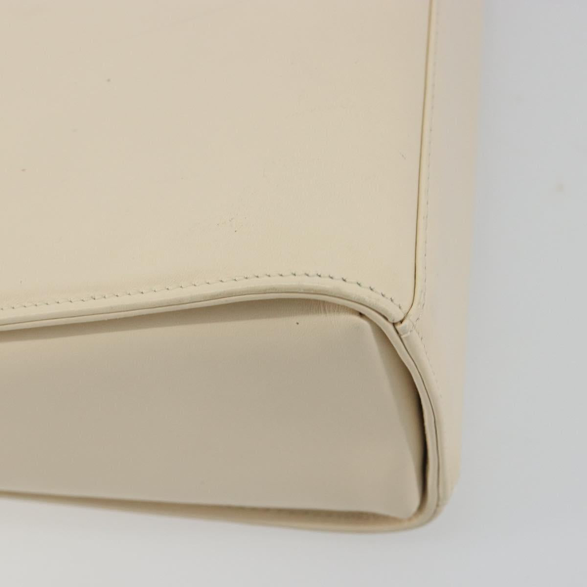 GIVENCHY Hand Bag Leather 2way Ivory Auth BA13897A