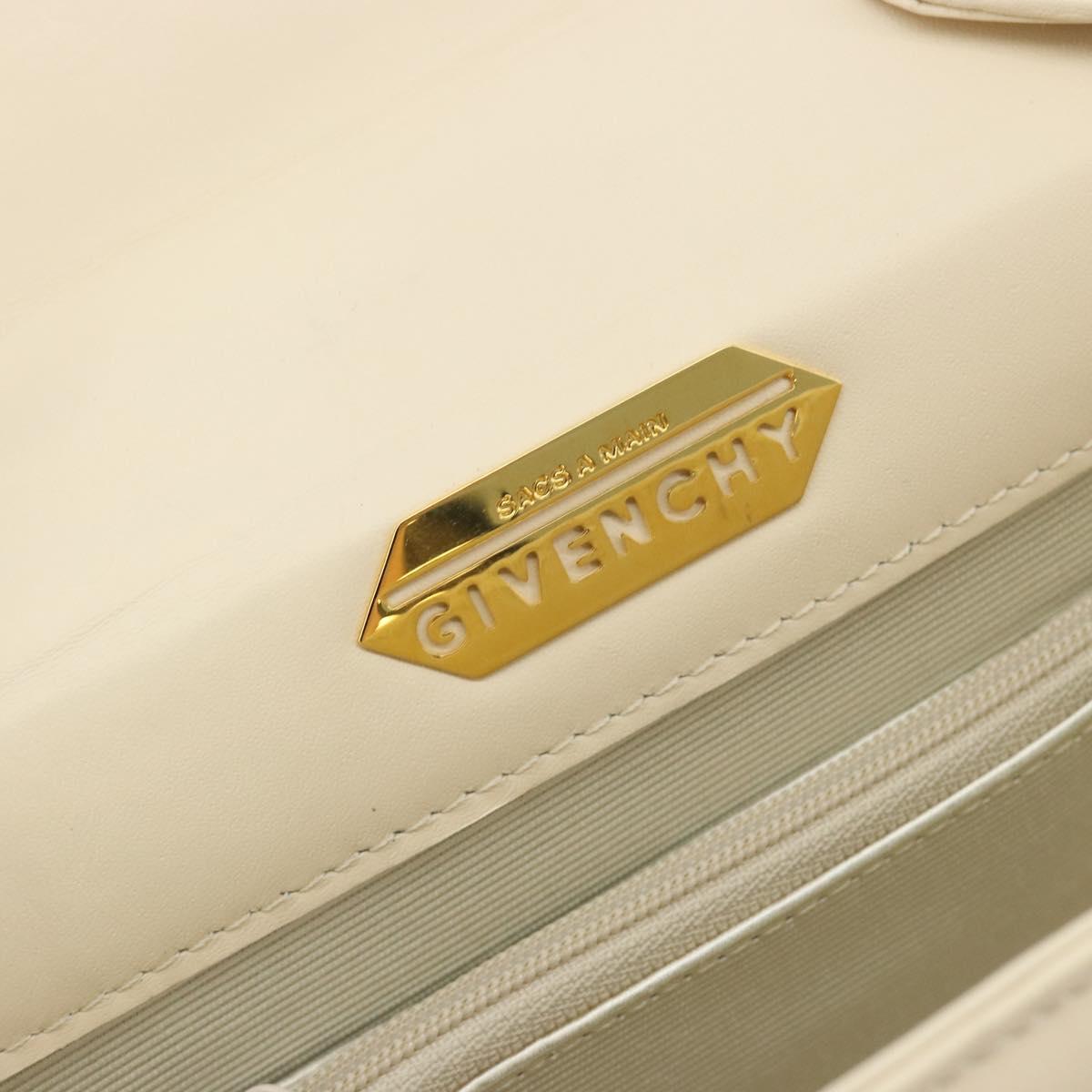 GIVENCHY Hand Bag Leather 2way Ivory Auth BA13897A