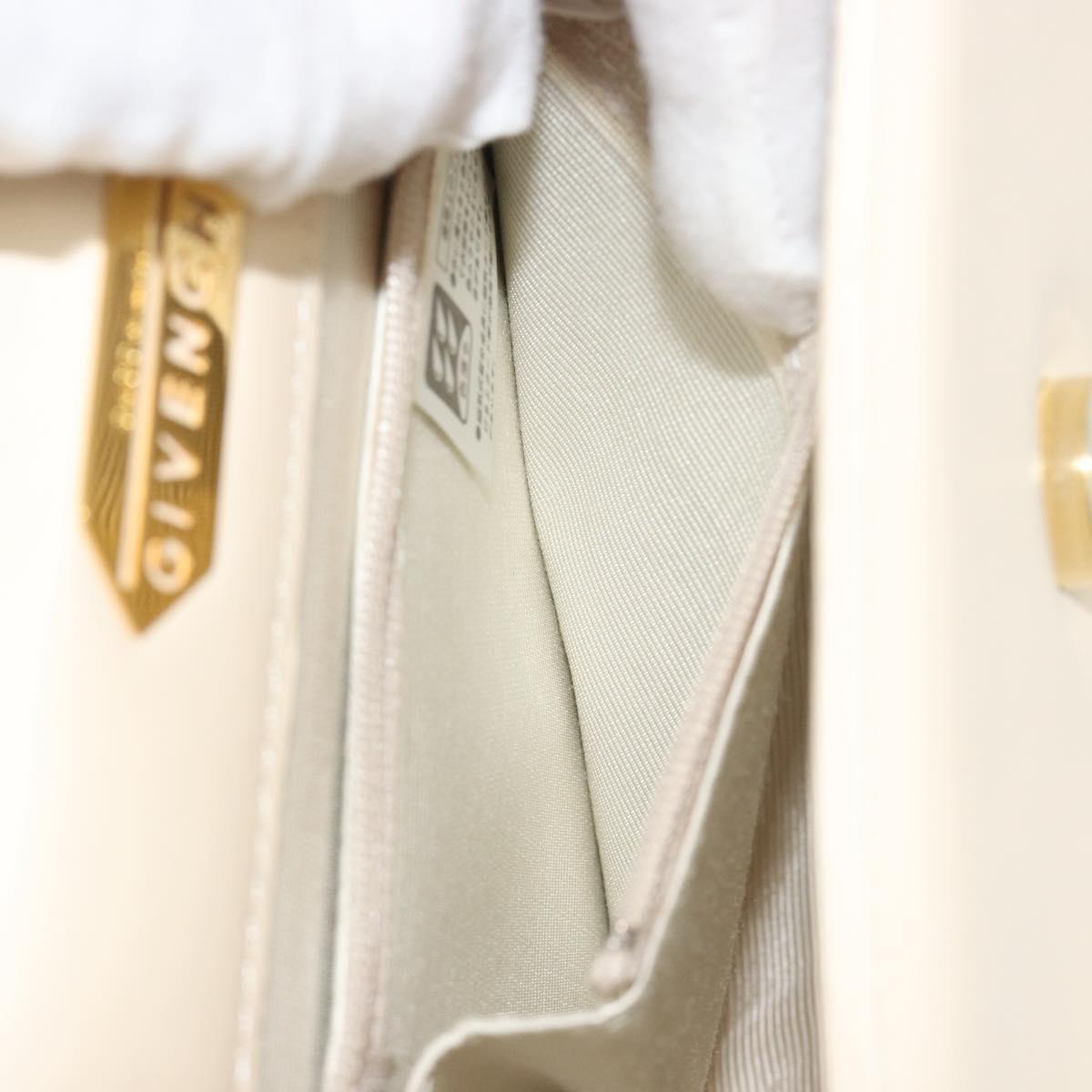 GIVENCHY Hand Bag Leather 2way Ivory Auth BA13897A