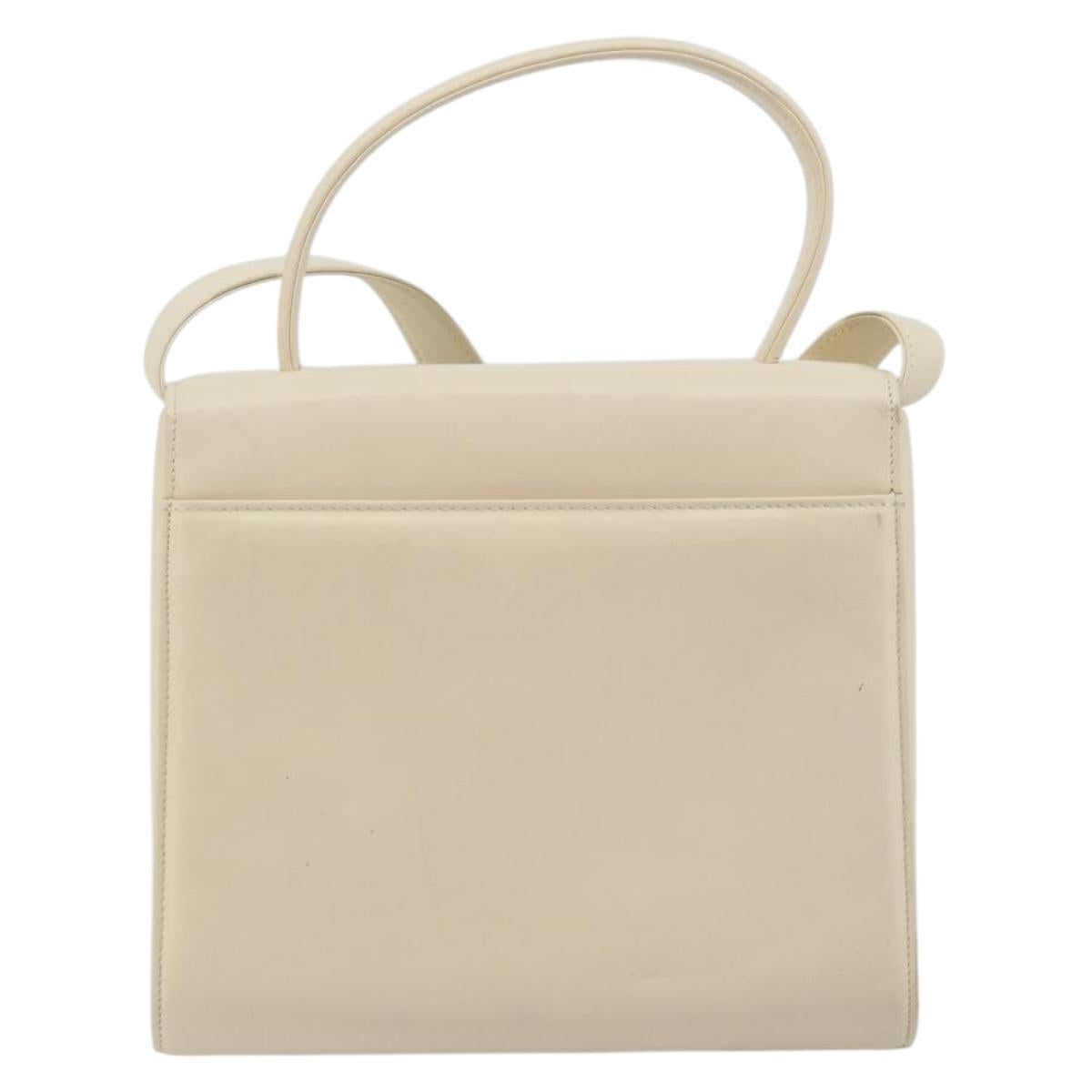GIVENCHY Hand Bag Leather 2way Ivory Auth BA13897A