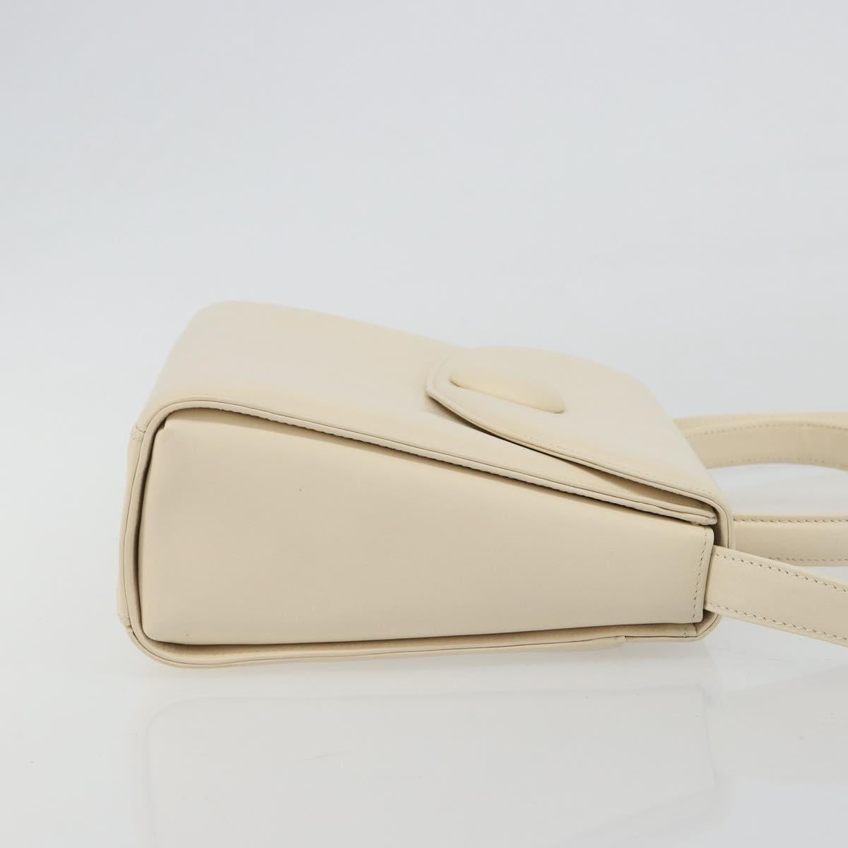 GIVENCHY Hand Bag Leather 2way Ivory Auth BA13897A