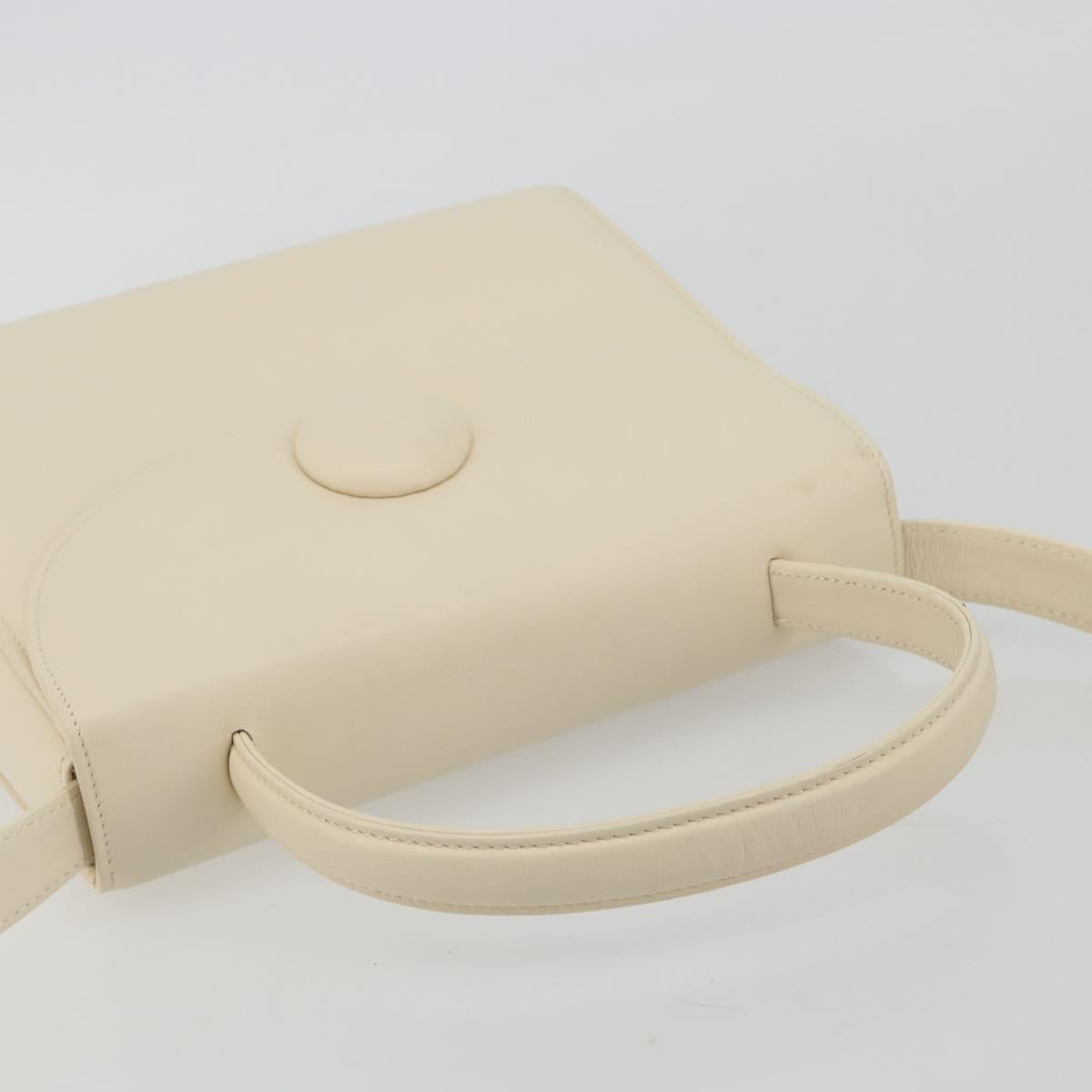 GIVENCHY Hand Bag Leather 2way Ivory Auth BA13897A