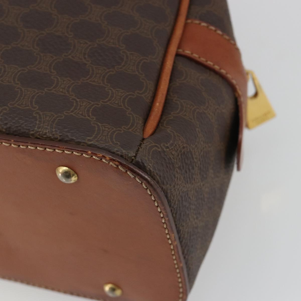 CELINE Macadam Hand Bag PVC Leather Brown Gold Auth BA13898