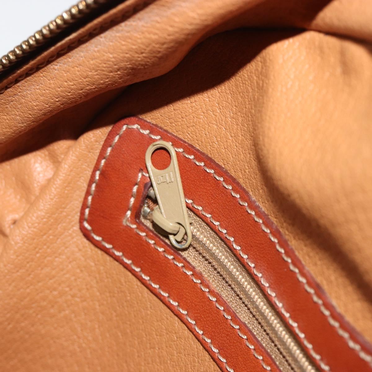 CELINE Macadam Hand Bag PVC Leather Brown Gold Auth BA13898