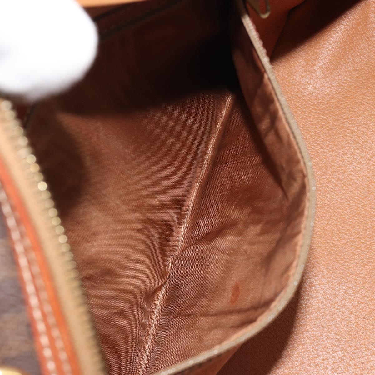 CELINE Macadam Hand Bag PVC Leather Brown Gold Auth BA13898