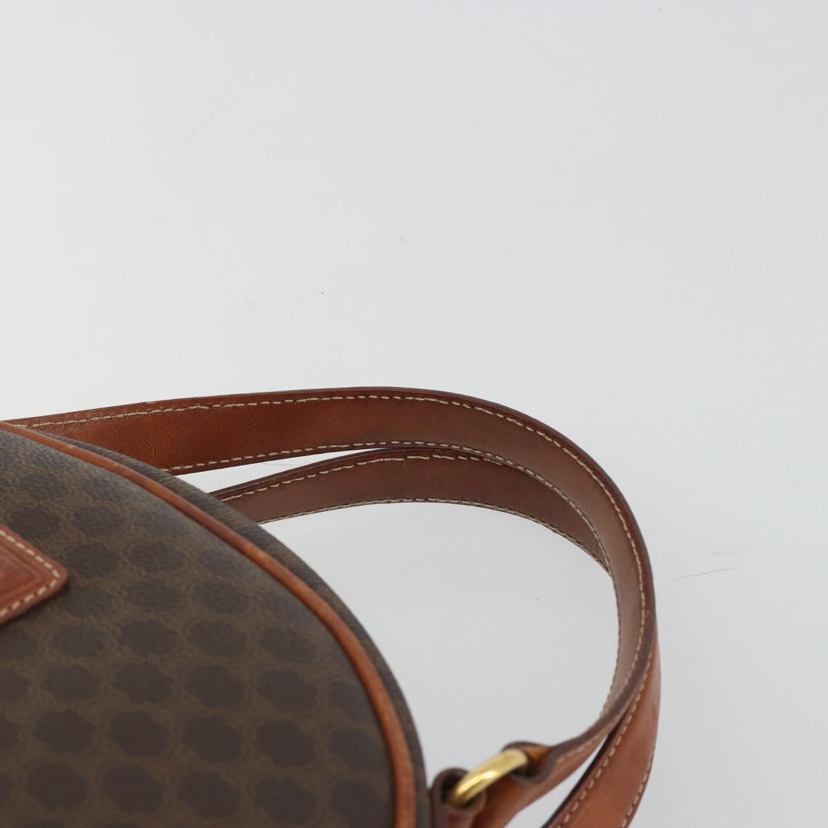 CELINE Macadam Hand Bag PVC Leather Brown Gold Auth BA13898