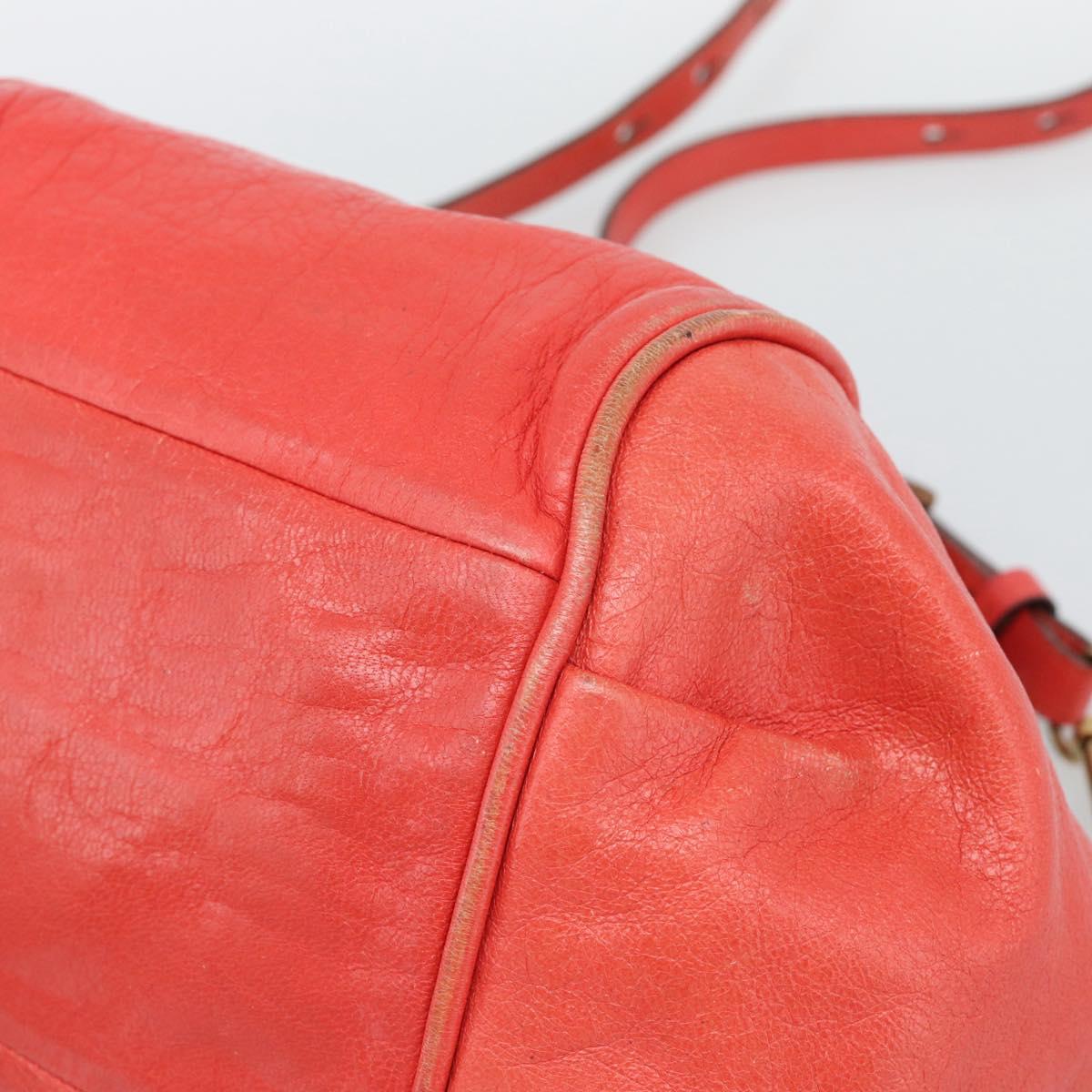 Chloe Etel Hand Bag Leather 2way Red Gold Auth BA13902