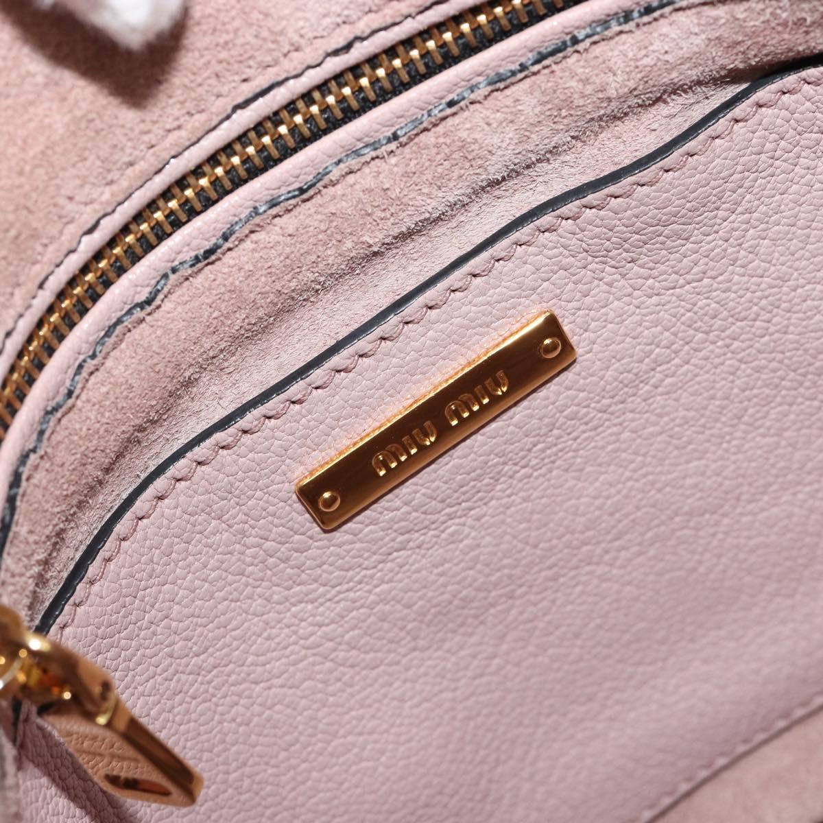 Miu Miu Shoulder Bag Leather 2way Pink Gold Auth BA13905A