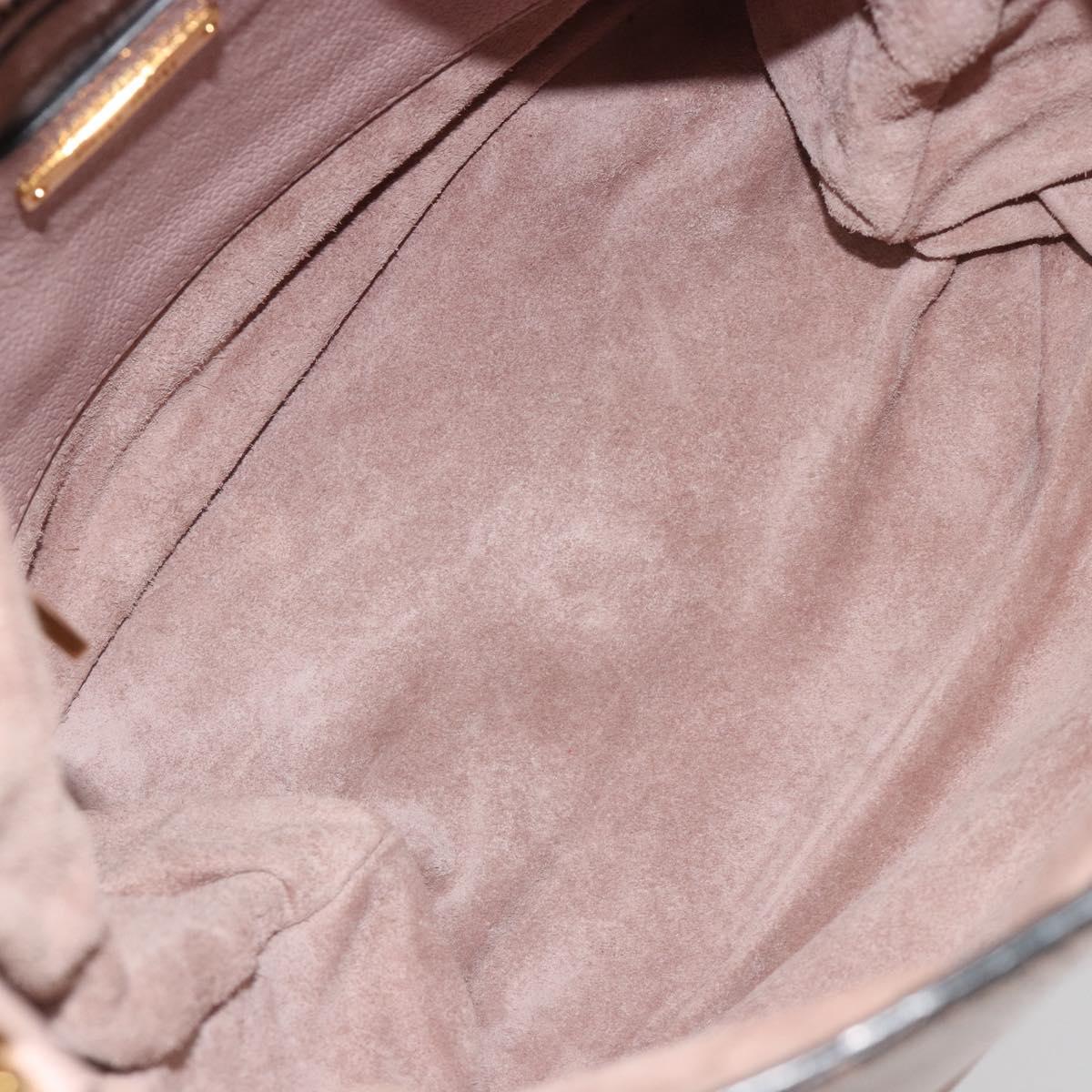 Miu Miu Shoulder Bag Leather 2way Pink Gold Auth BA13905A