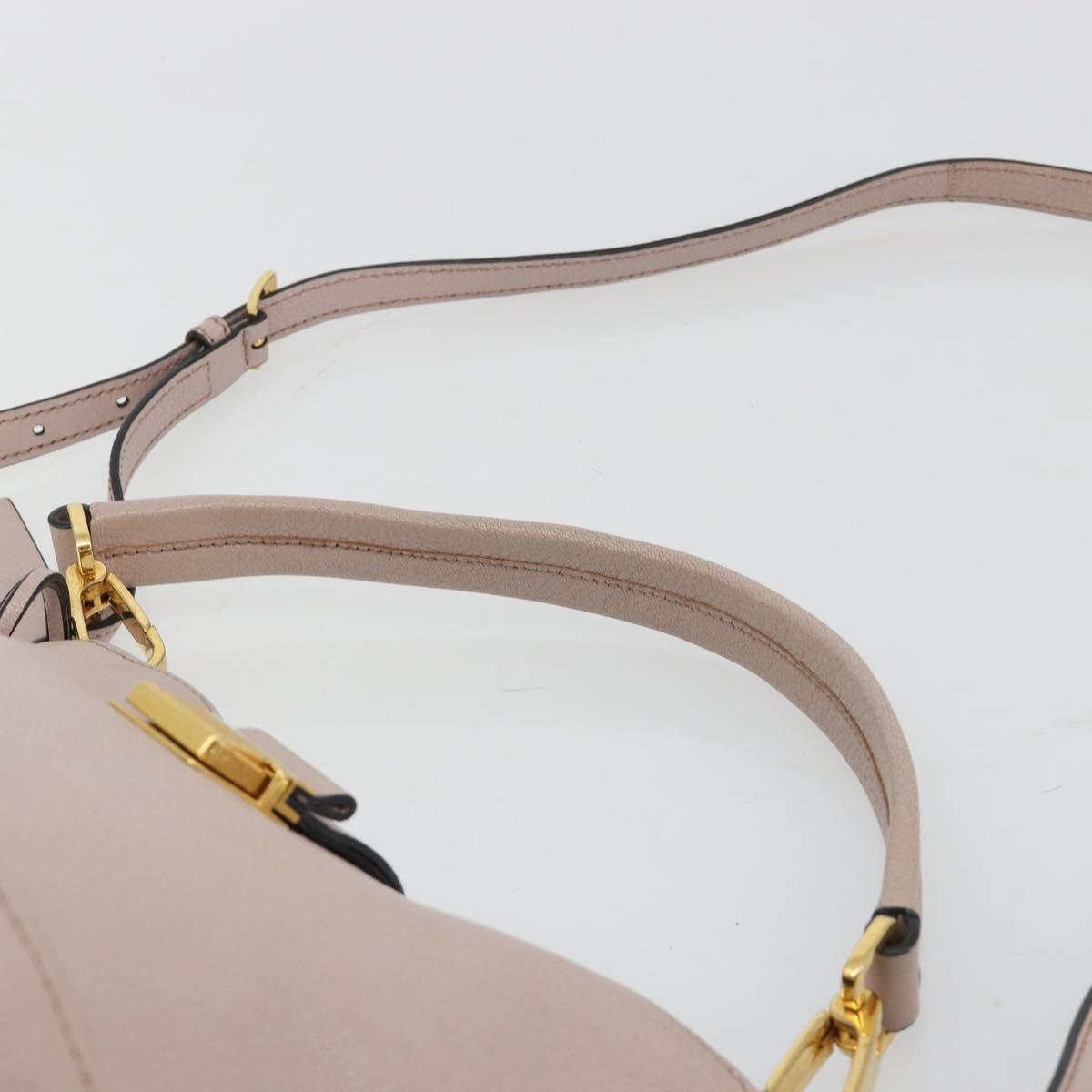 Miu Miu Shoulder Bag Leather 2way Pink Gold Auth BA13905A