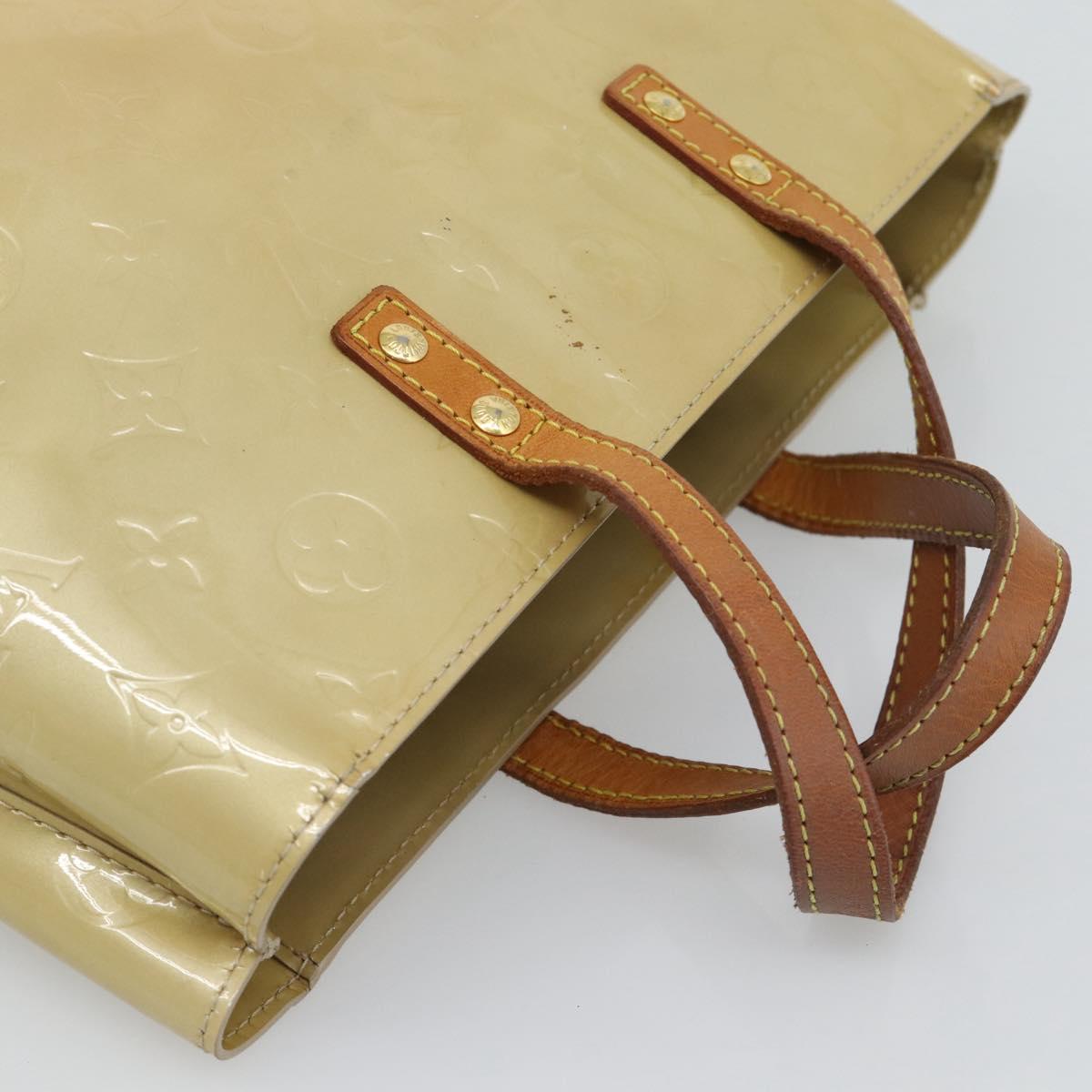 LOUIS VUITTON Monogram Vernis Reade PM Hand Bag Beige M91144 LV Auth BA13915