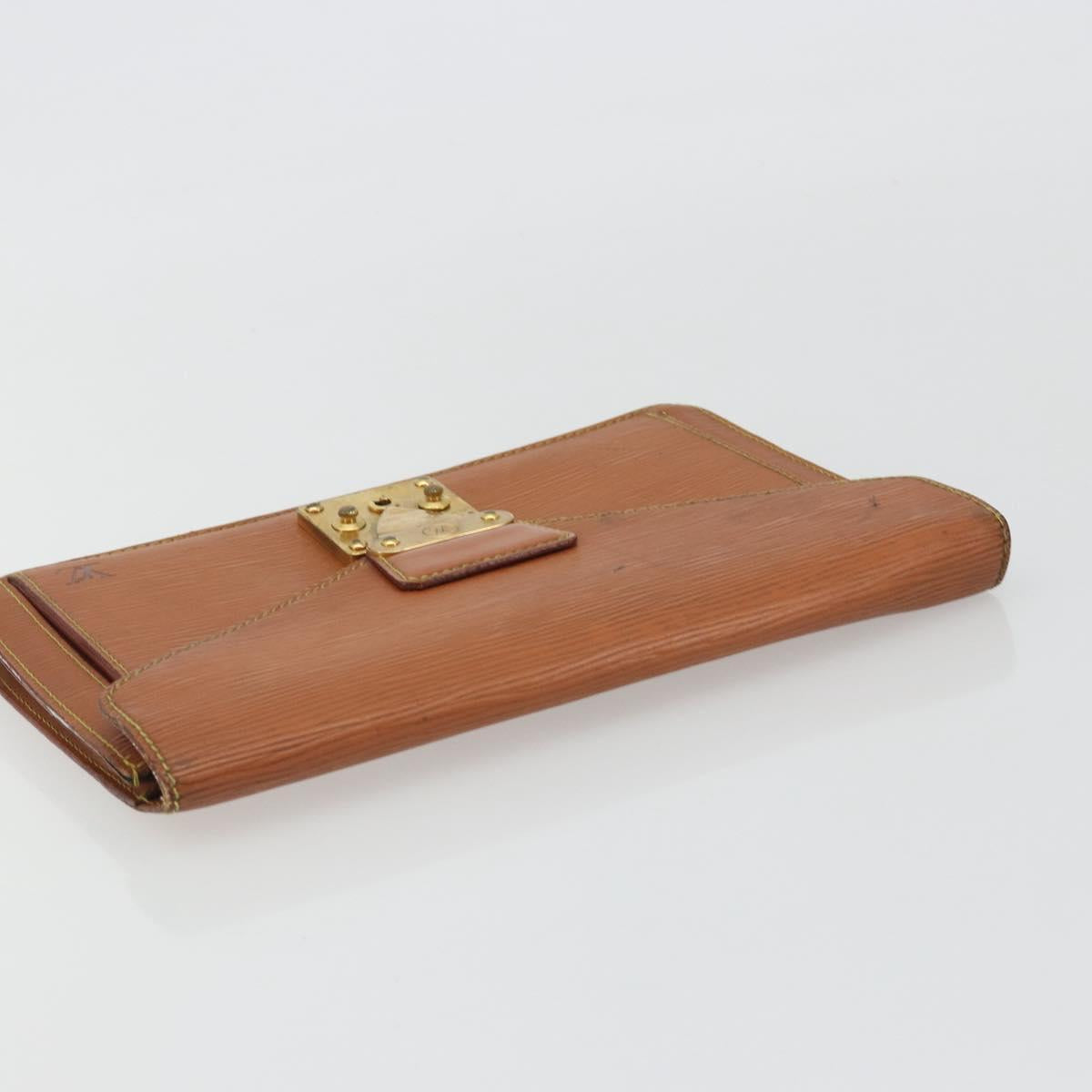 LOUIS VUITTON Epi Sellier Dragonne Clutch Bag Zipang Gold M52618 LV Auth BA13919