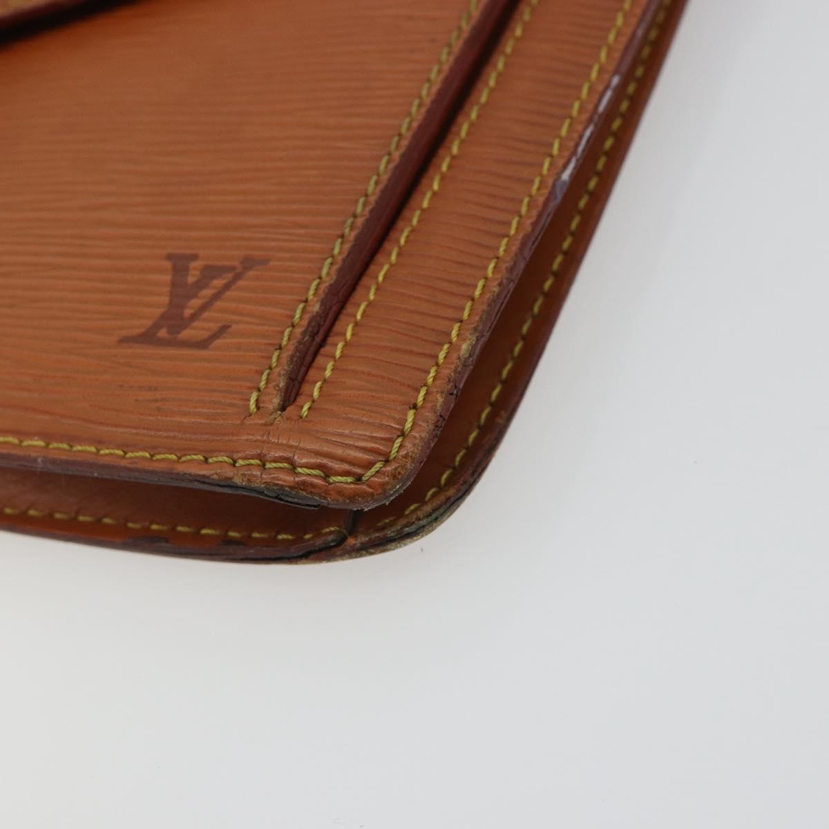 LOUIS VUITTON Epi Sellier Dragonne Clutch Bag Zipang Gold M52618 LV Auth BA13919