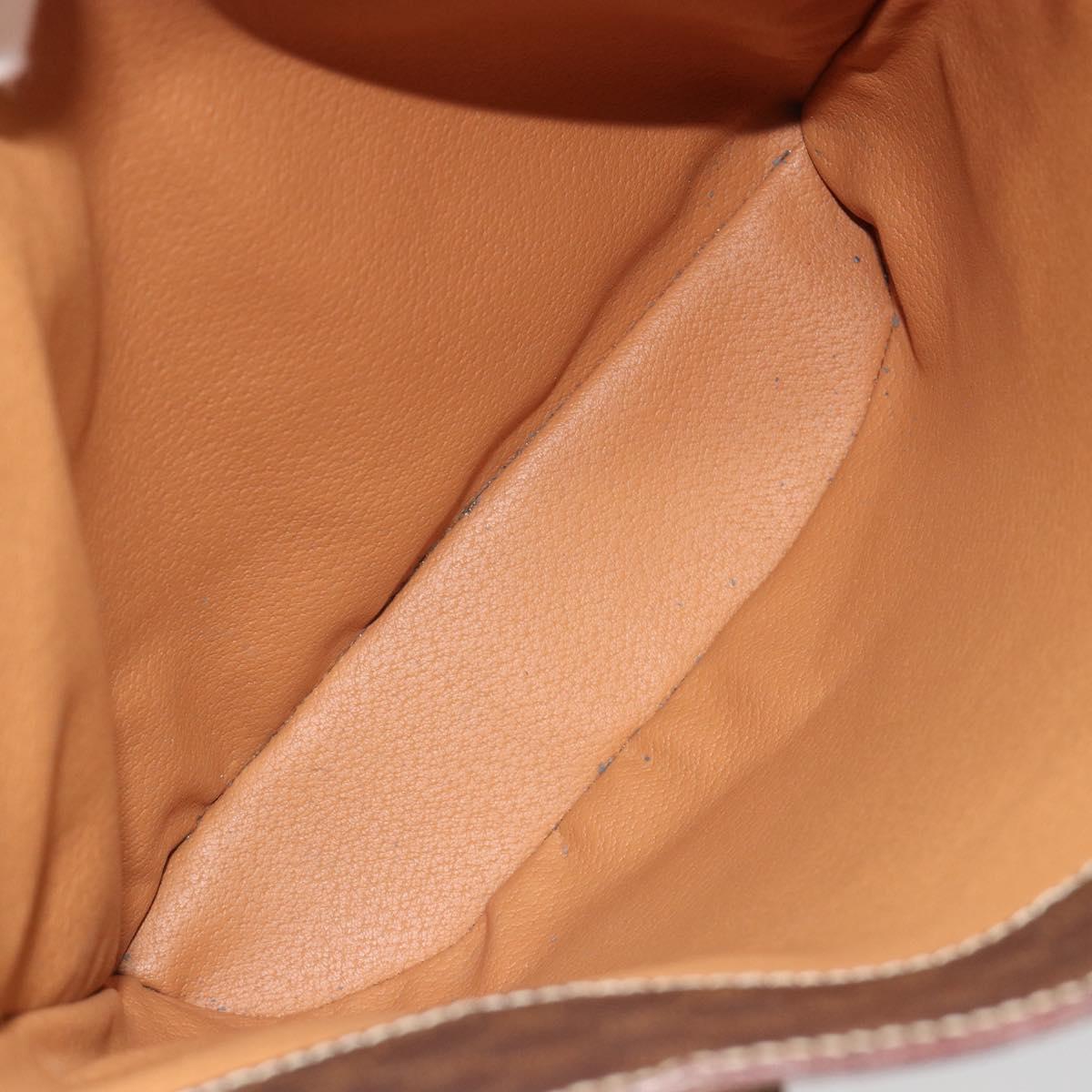 CELINE Macadam Tote Bag PVC Leather Brown Gold Auth BA13920