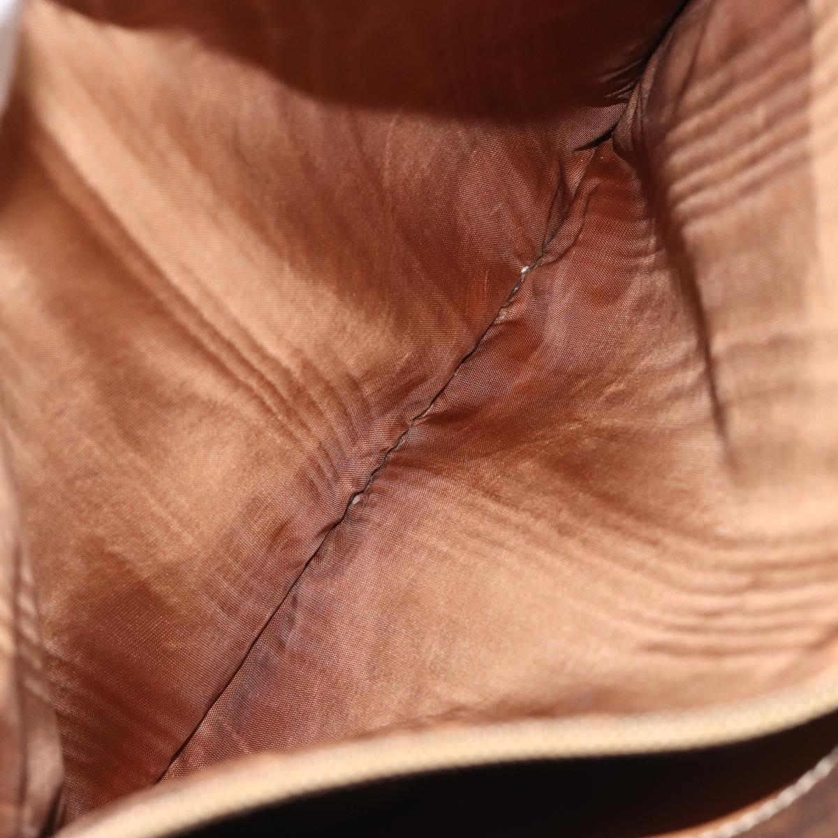 CELINE Macadam Tote Bag PVC Leather Brown Gold Auth BA13920