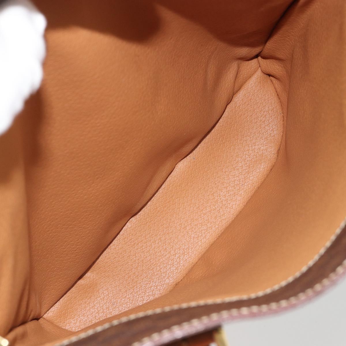 CELINE Macadam Tote Bag PVC Leather Brown Gold Auth BA13920