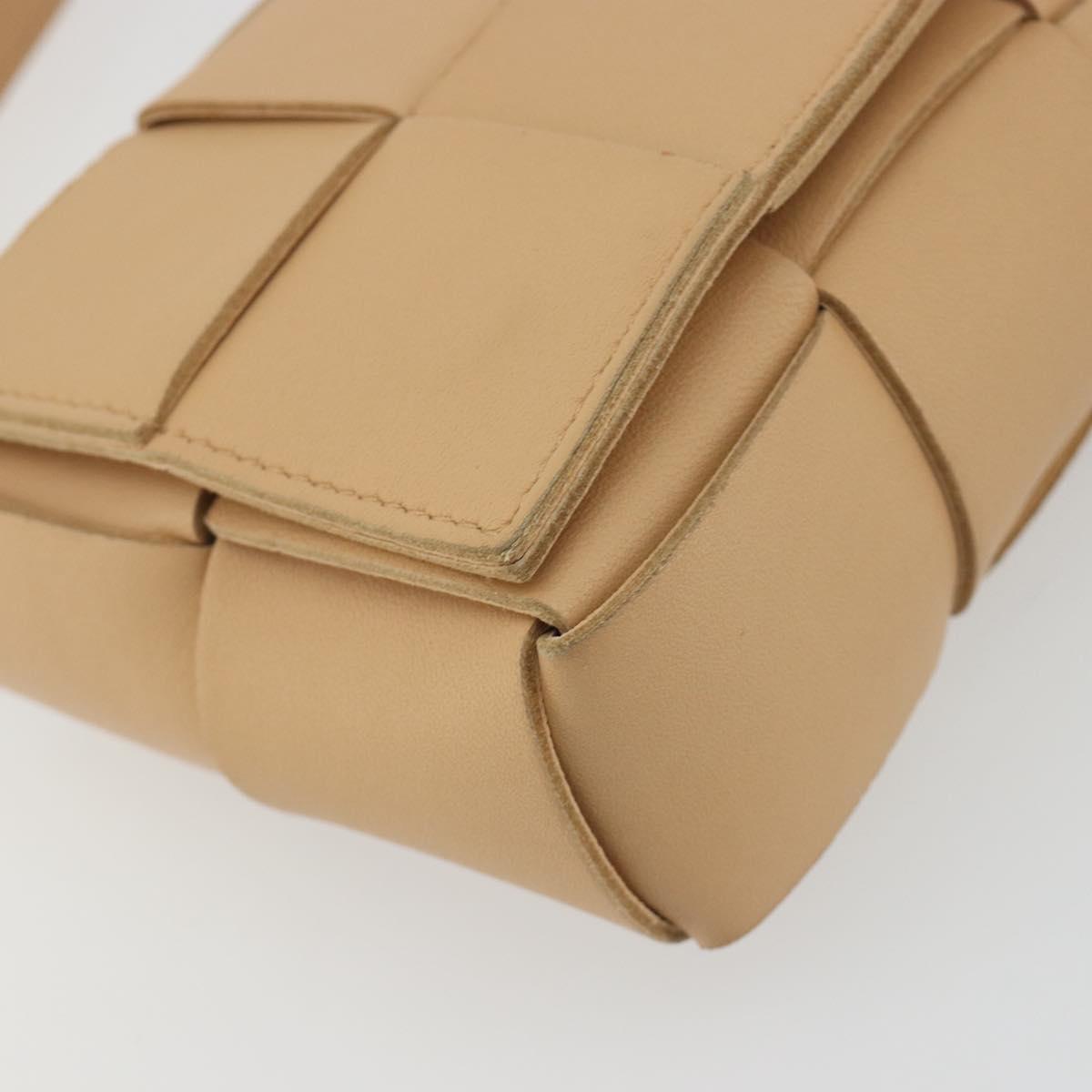 BOTTEGA VENETA MAXI INTRECCIATO Cassette Shoulder Bag Beige Auth BA13923V