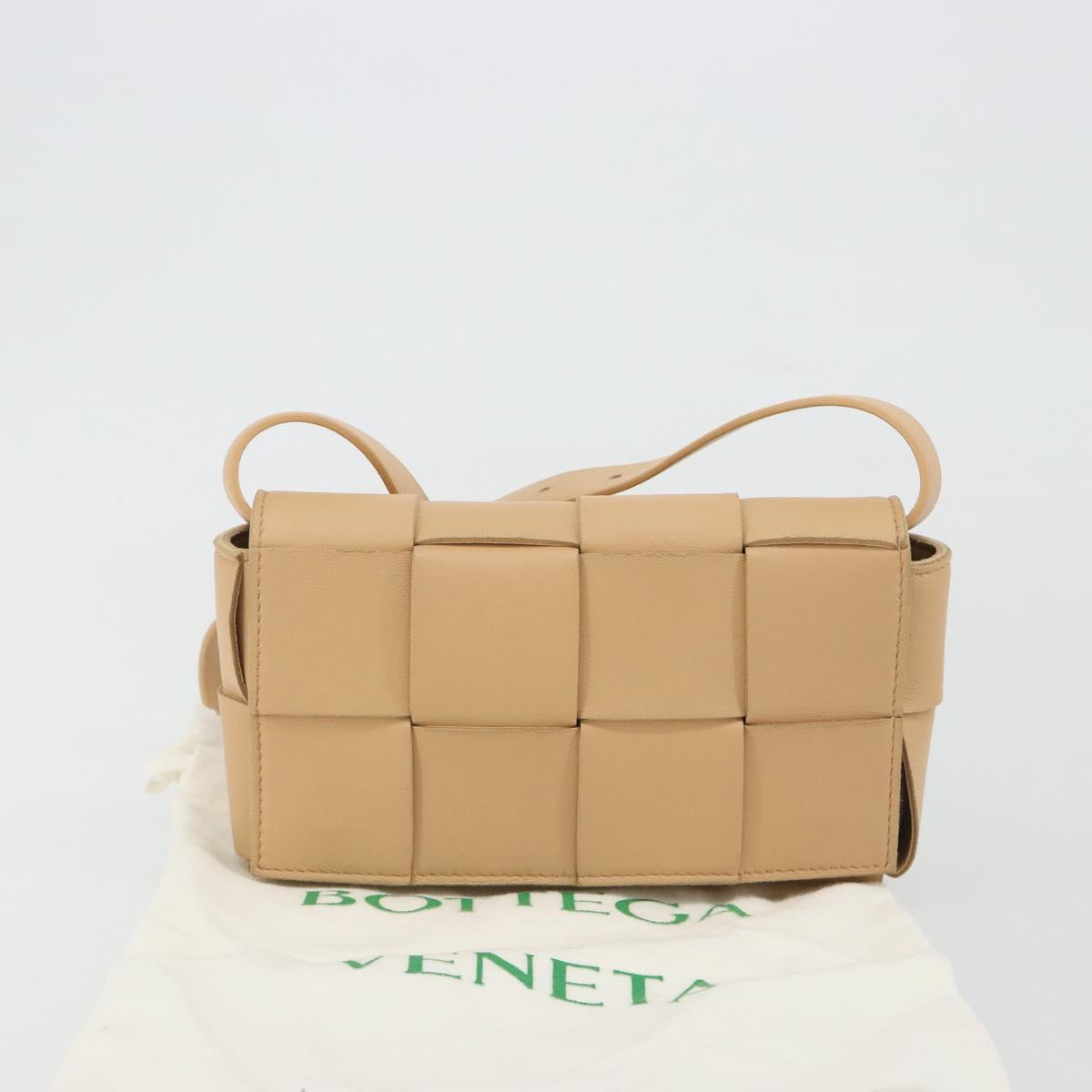 BOTTEGA VENETA MAXI INTRECCIATO Cassette Shoulder Bag Beige Auth BA13923V