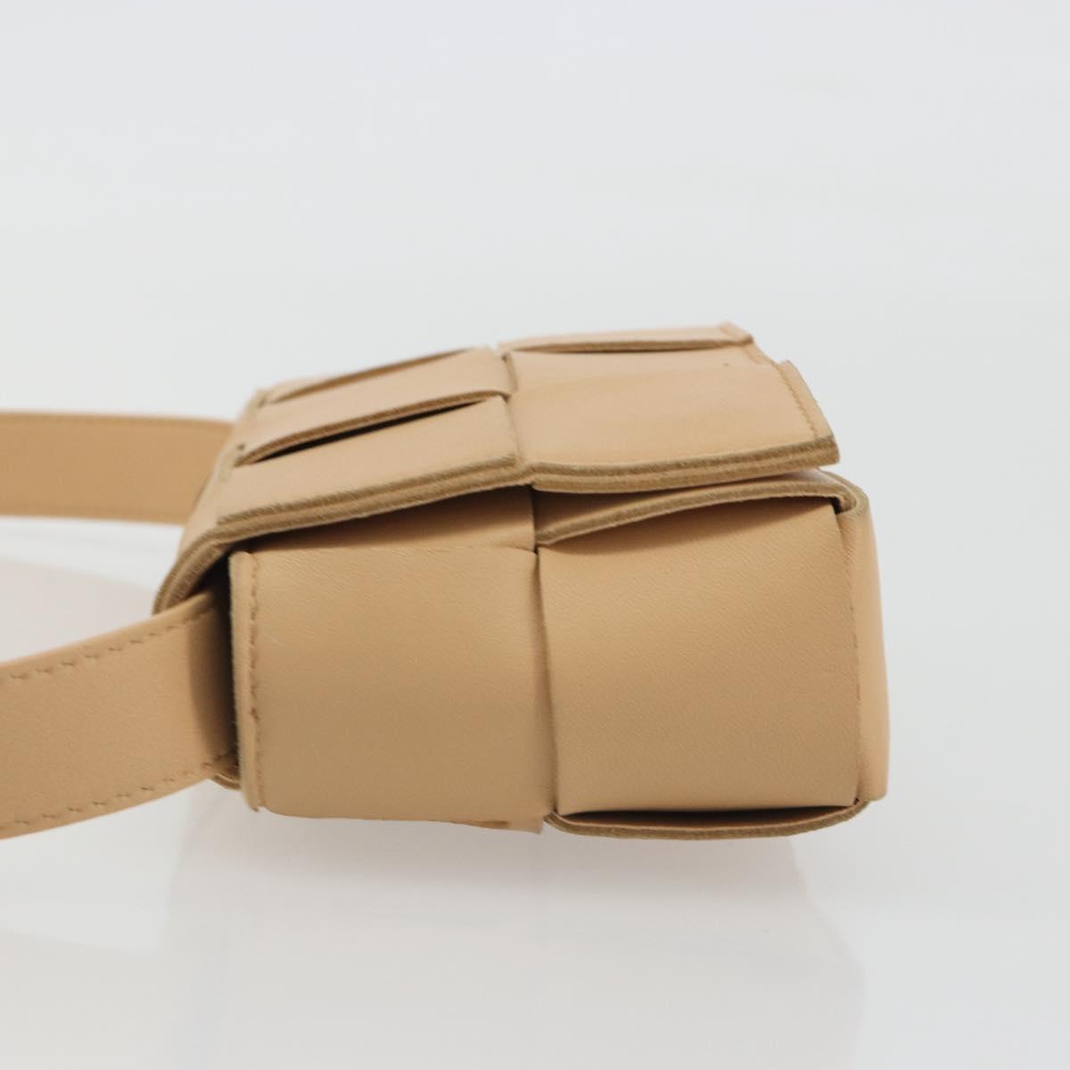 BOTTEGA VENETA MAXI INTRECCIATO Cassette Shoulder Bag Beige Auth BA13923V
