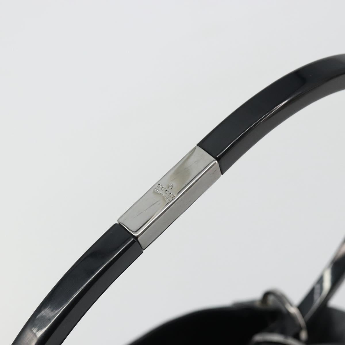 GUCCI Shoulder Bag Leather Black Silver 001-3750 Auth BA13924A