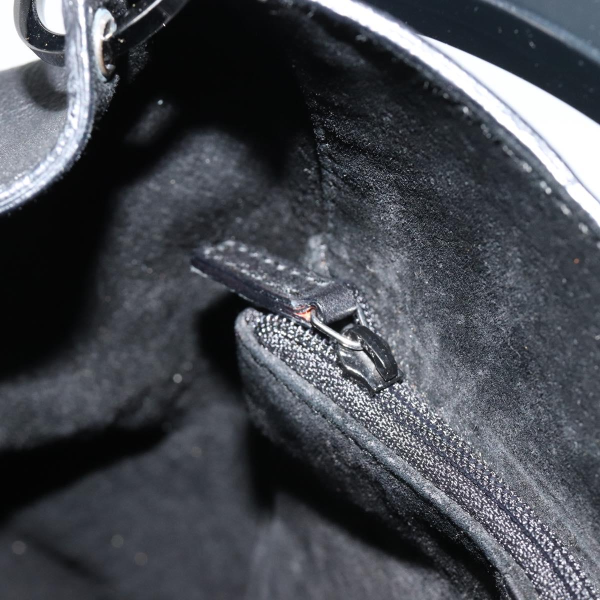 GUCCI Shoulder Bag Leather Black Silver 001-3750 Auth BA13924A