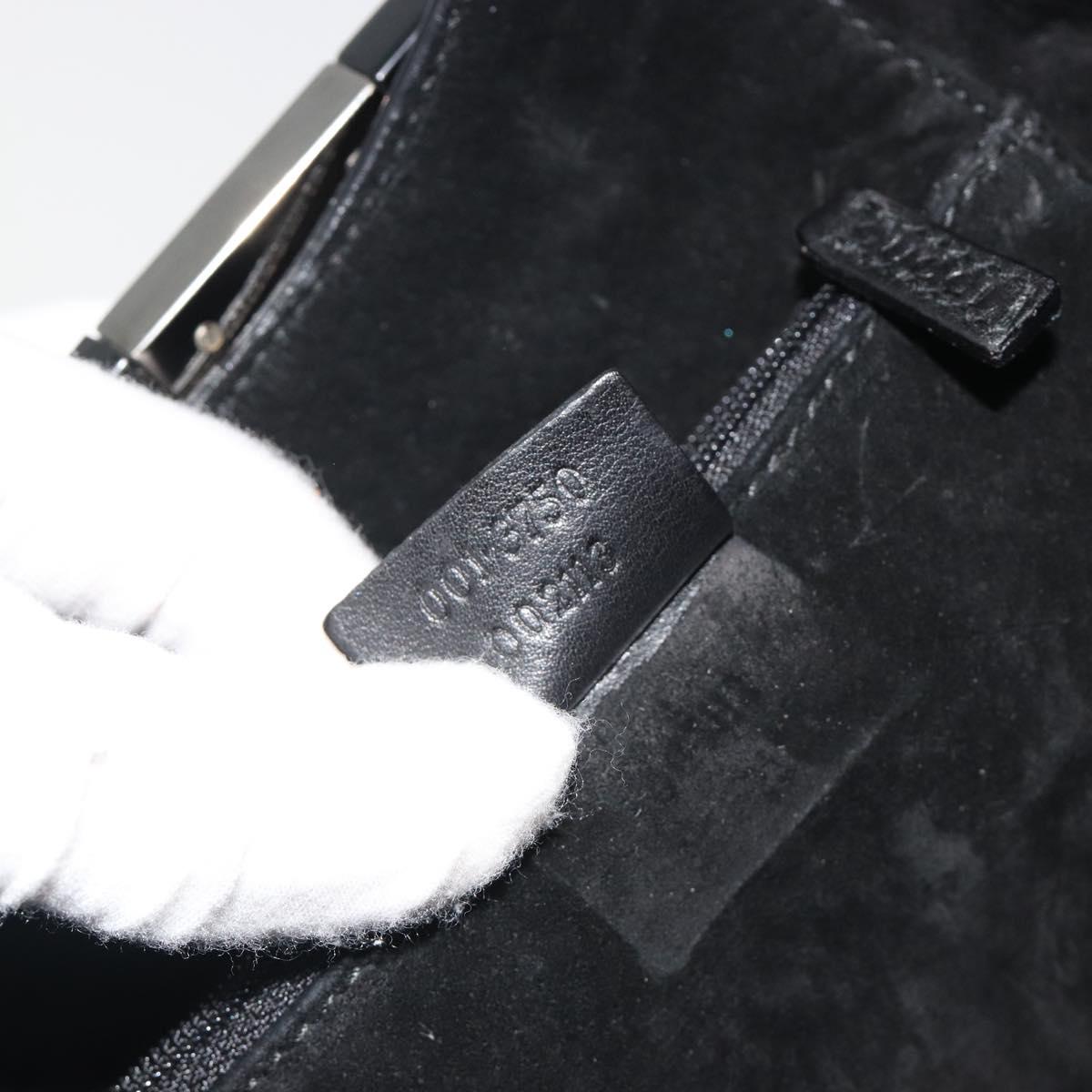 GUCCI Shoulder Bag Leather Black Silver 001-3750 Auth BA13924A