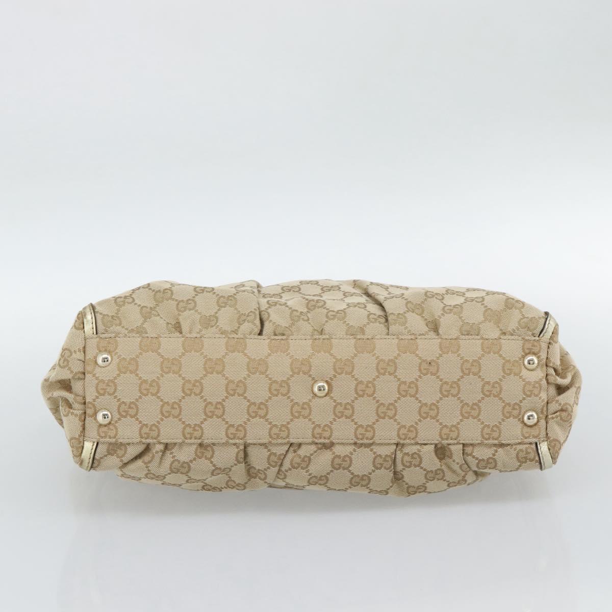 GUCCI GG Canvas Abbey Tote Bag Beige Gold 189831 Auth BA13928A