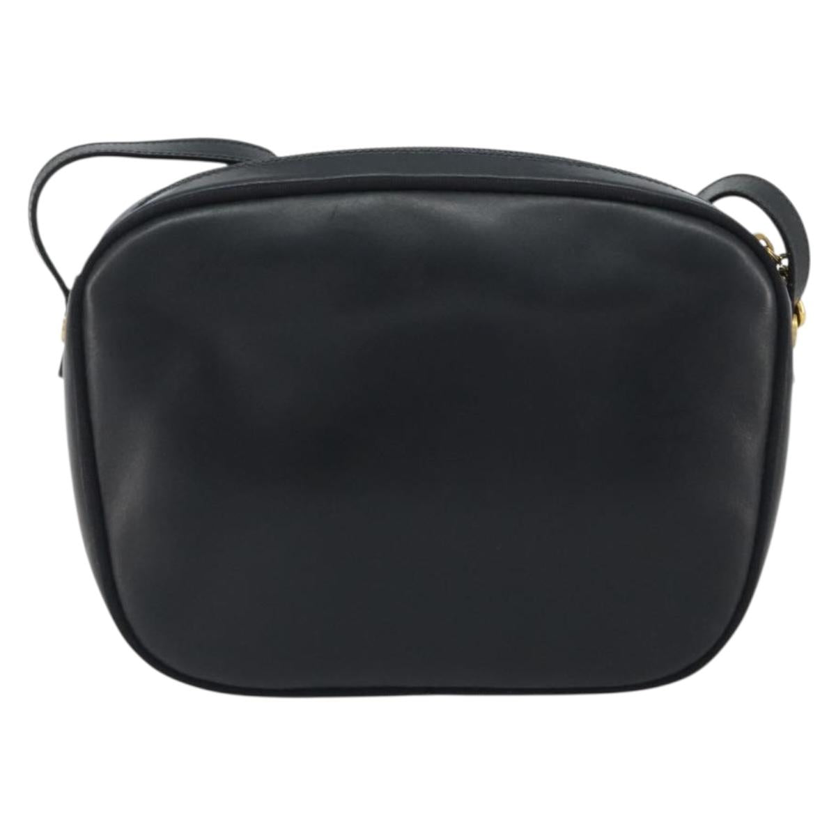 Salvatore Ferragamo Vala Shoulder Bag Leather Black Gold Auth BA13929
