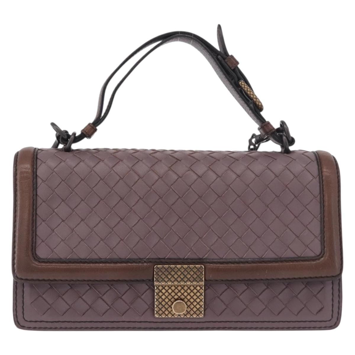 BOTTEGA VENETA INTRECCIATO Hand Bag 2way Purple Auth BA13933A