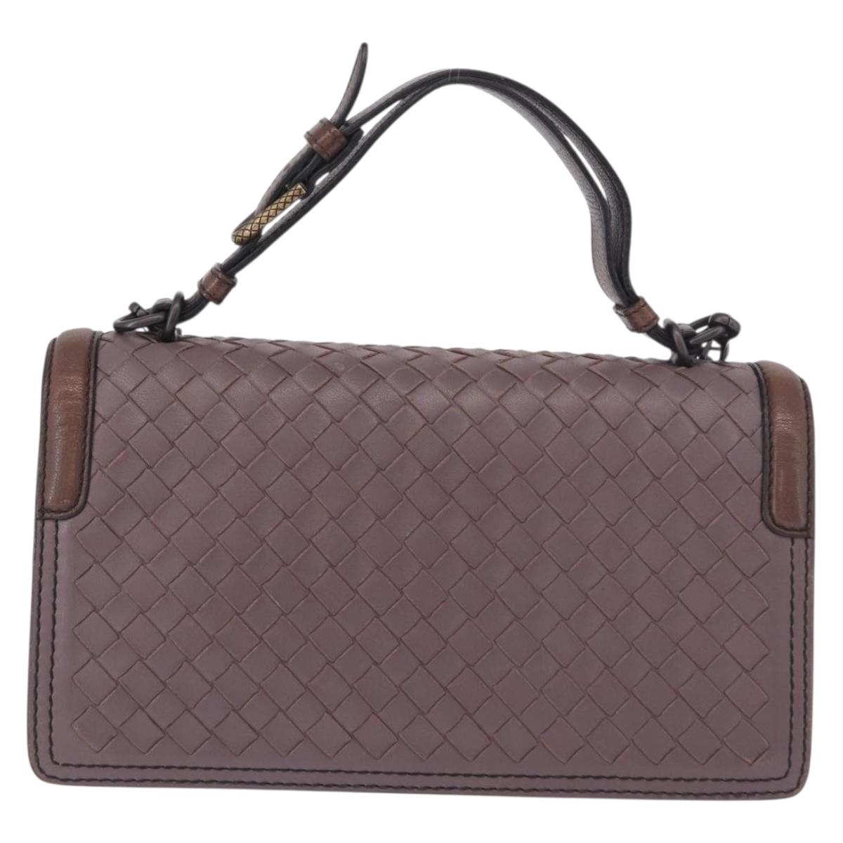 BOTTEGA VENETA INTRECCIATO Hand Bag 2way Purple Auth BA13933A