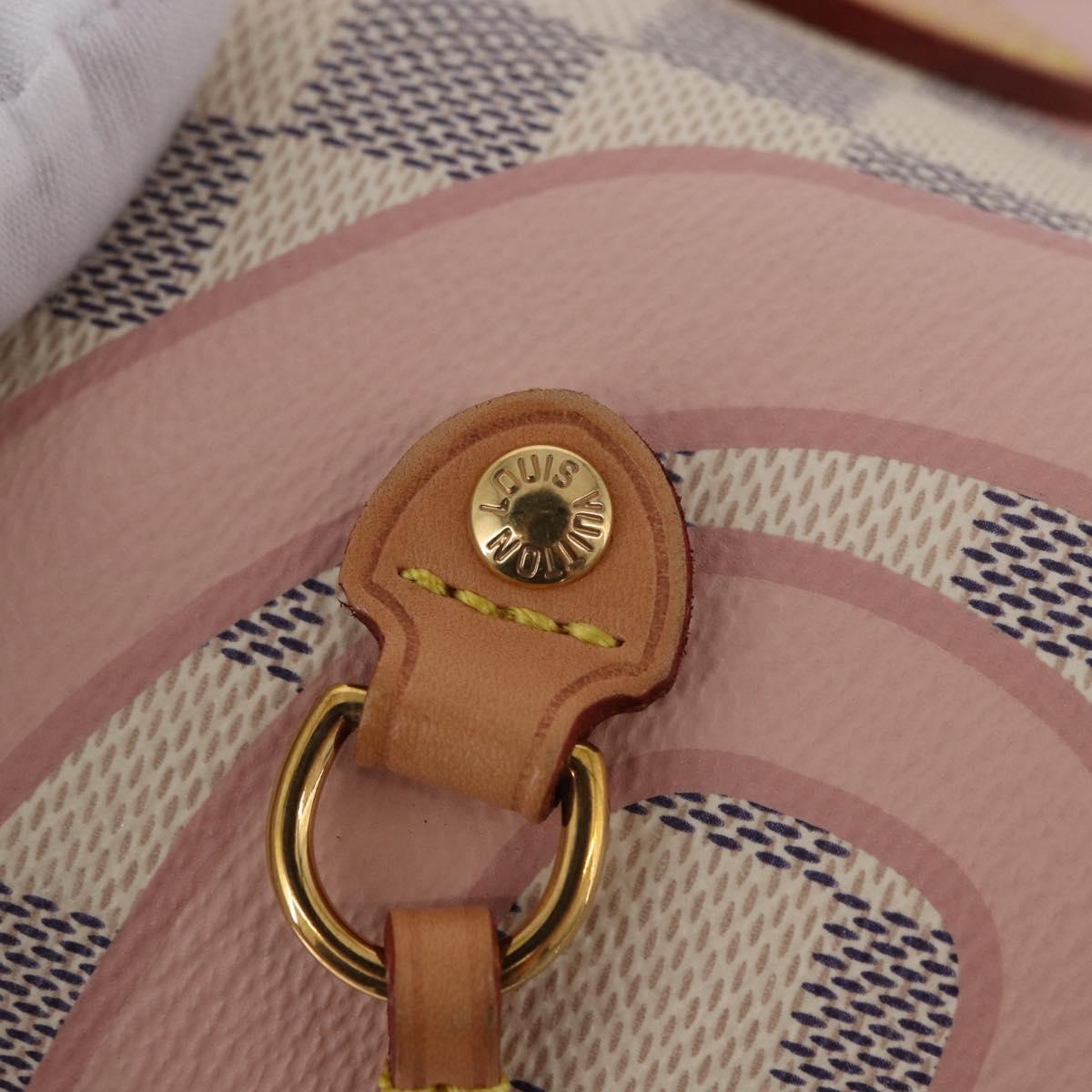 LOUIS VUITTON Damier Azur Tahiti Neverfull MM Rose N41050 LV Auth BA13936SAV