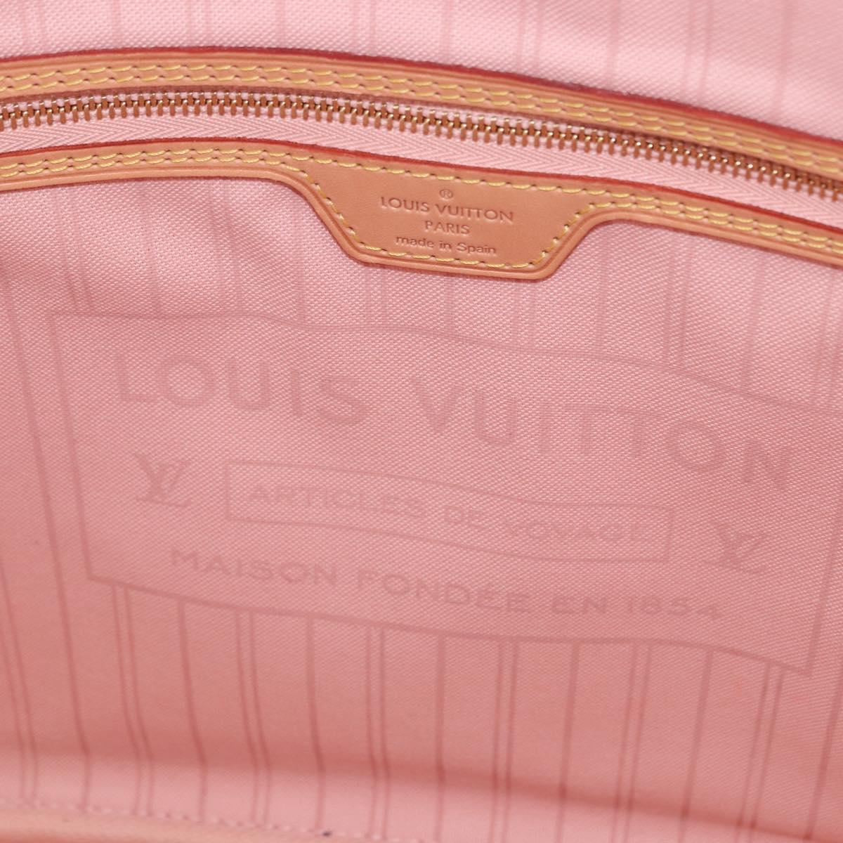 LOUIS VUITTON Damier Azur Tahiti Neverfull MM Rose N41050 LV Auth BA13936SAV