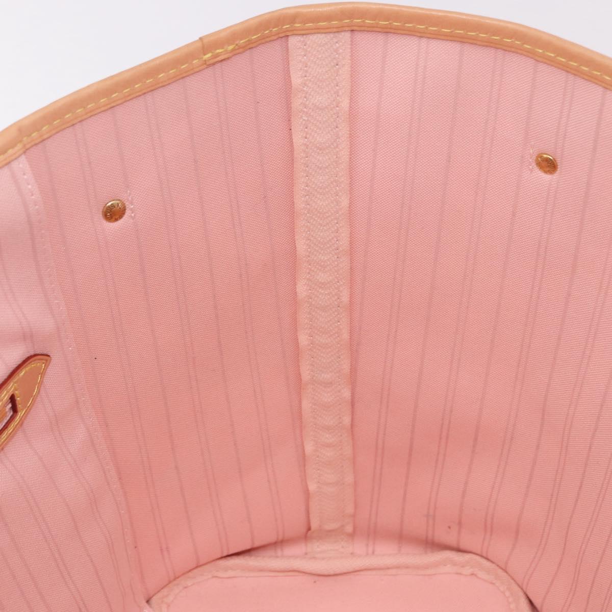LOUIS VUITTON Damier Azur Tahiti Neverfull MM Rose N41050 LV Auth BA13936SAV