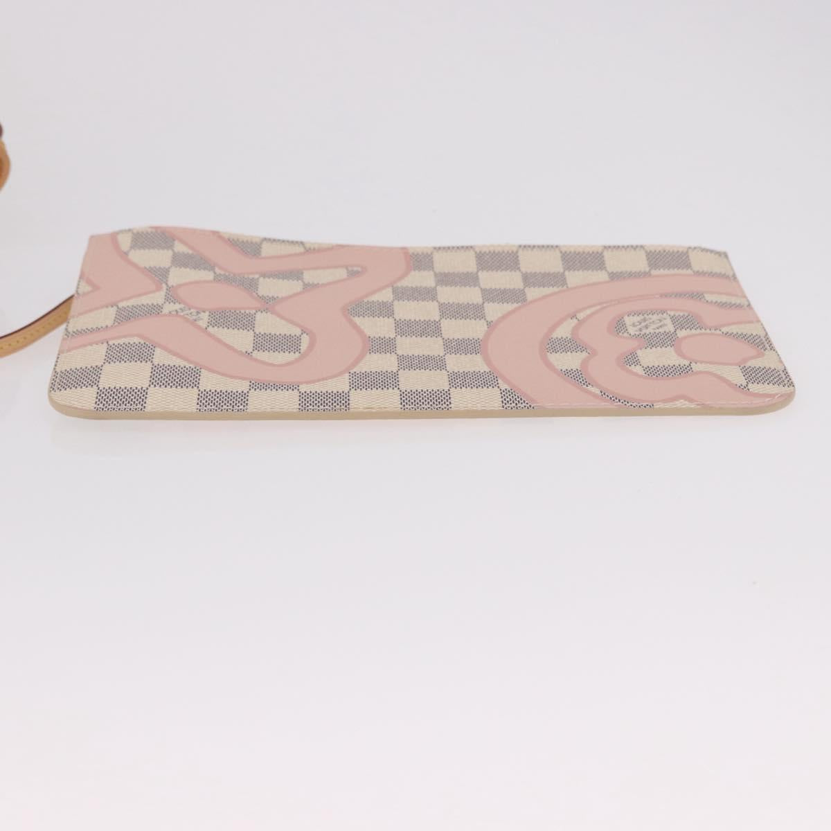 LOUIS VUITTON Damier Azur Tahiti Neverfull MM Rose N41050 LV Auth BA13936SAV