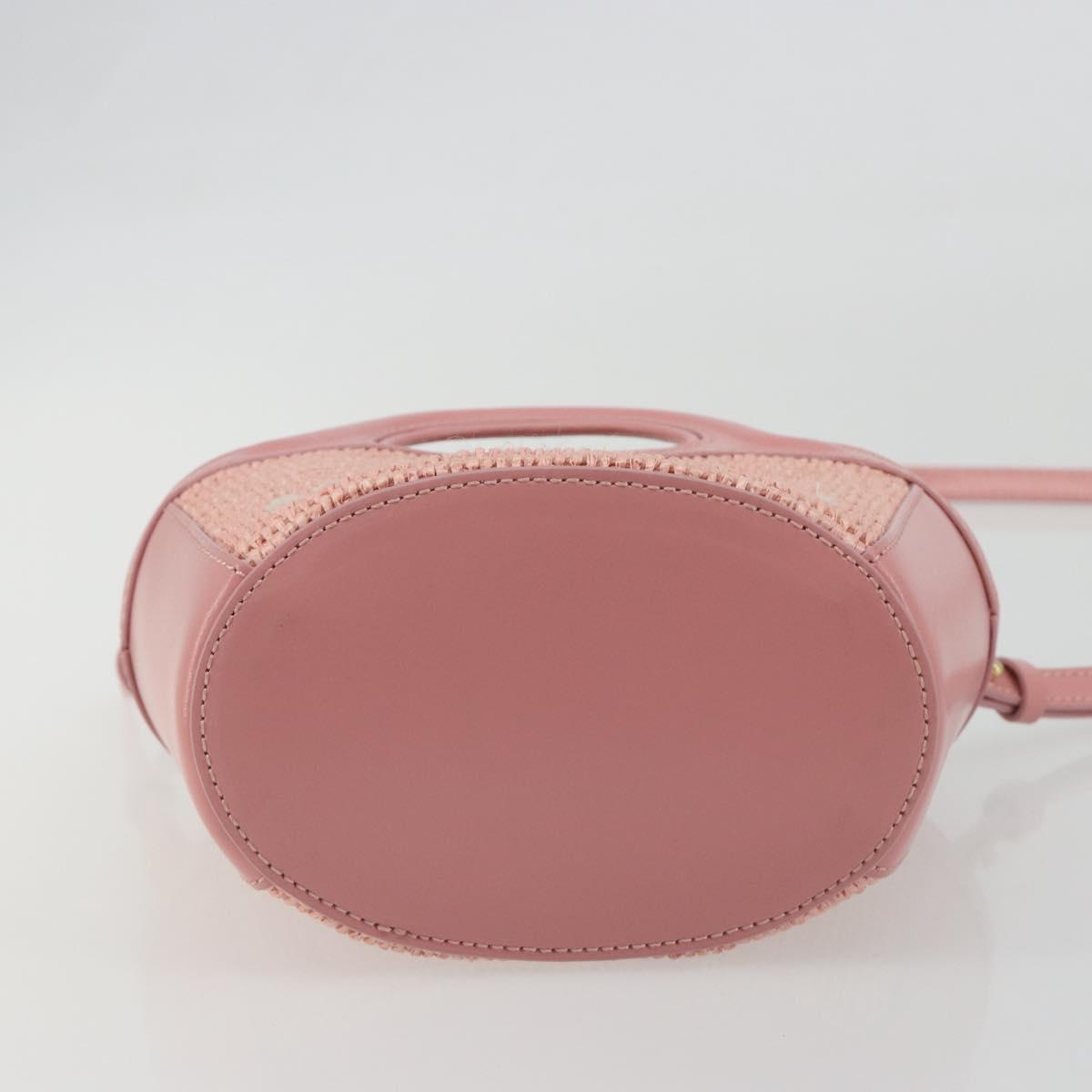 MARNI Tropicaria Micro Shoulder Bag Raffia 2way Pink Auth BA13939A
