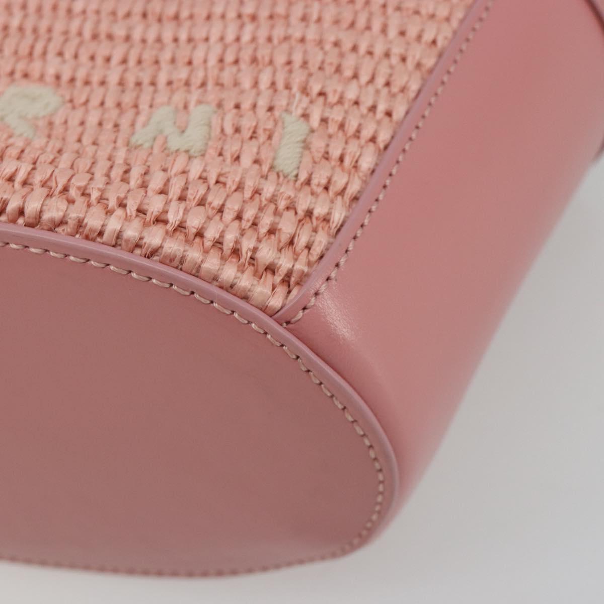 MARNI Tropicaria Micro Shoulder Bag Raffia 2way Pink Auth BA13939A