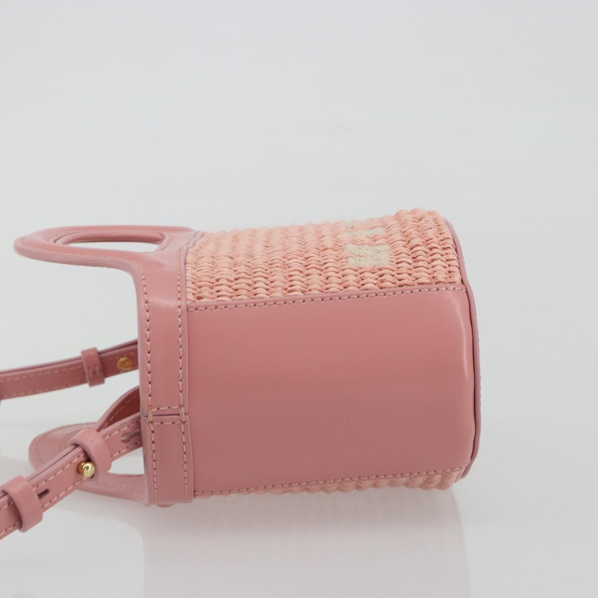 MARNI Tropicaria Micro Shoulder Bag Raffia 2way Pink Auth BA13939A
